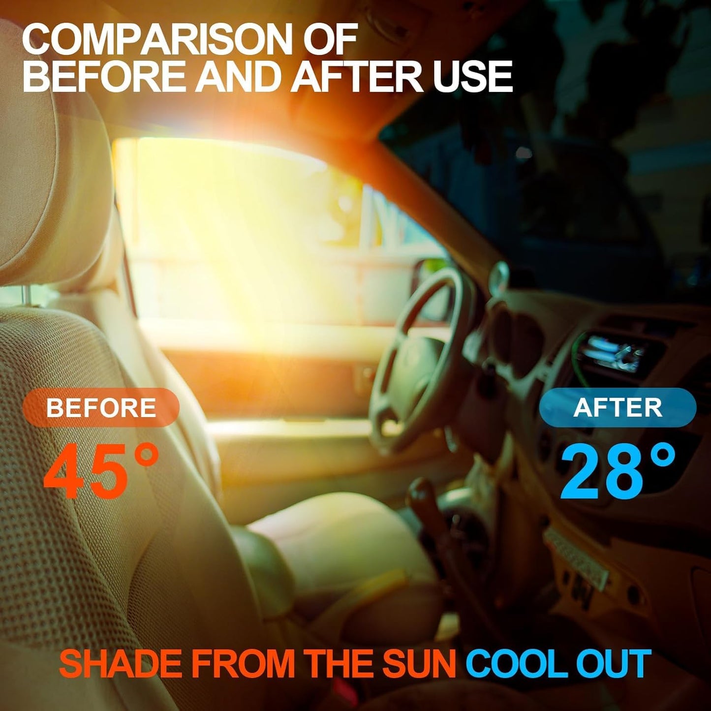 Detachable Car Side Window Tinting, UV Protection, Sun Protection, Privacy, Snow Blindness, Light Transmittance 33% (2018-2025 for Ford F150 Front Window)