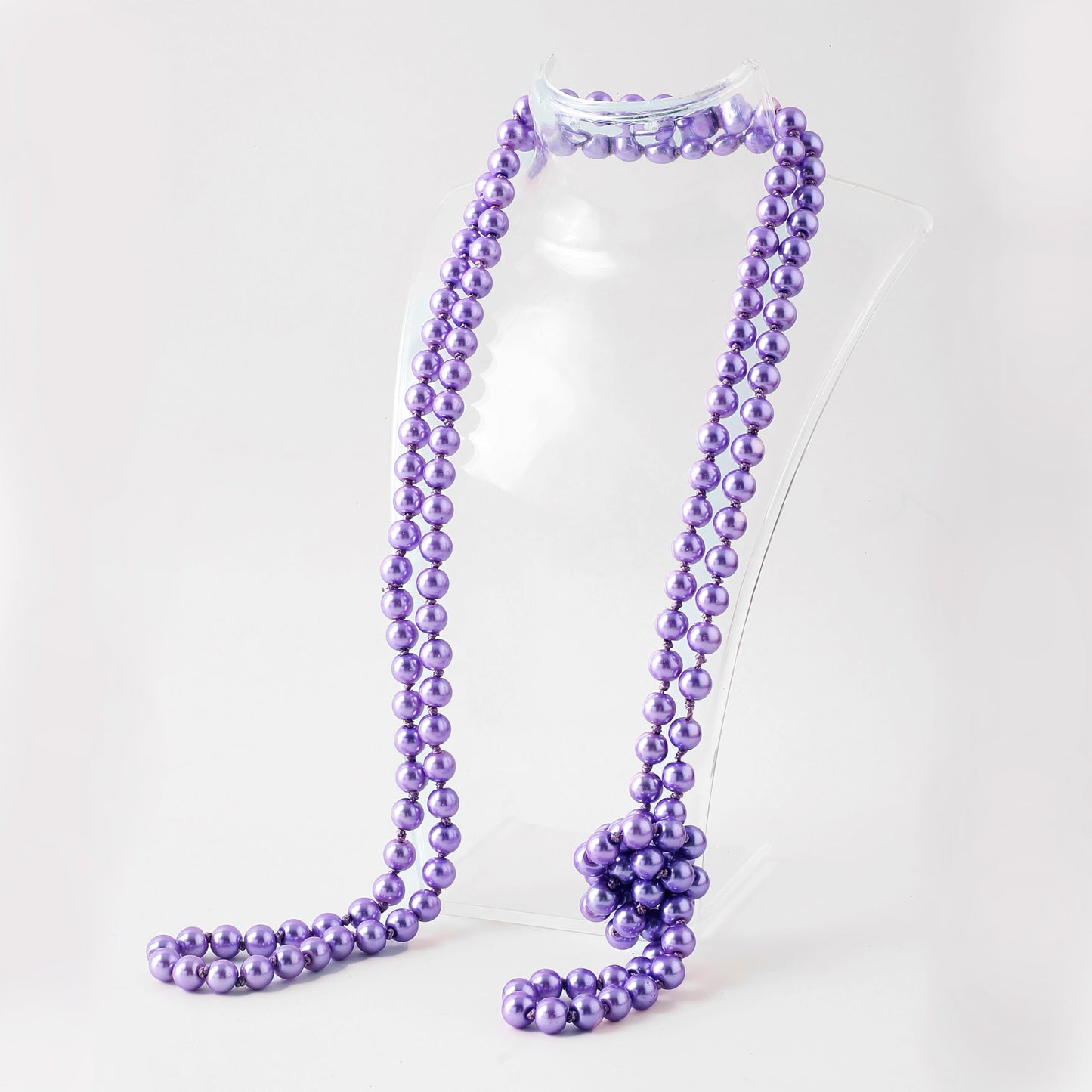 BABEYOND Long Pearl Necklace Faux Pearls Necklace Set Beaded Long Pearls Necklace 1920s Gatsby Costume Jewelry (Purple)