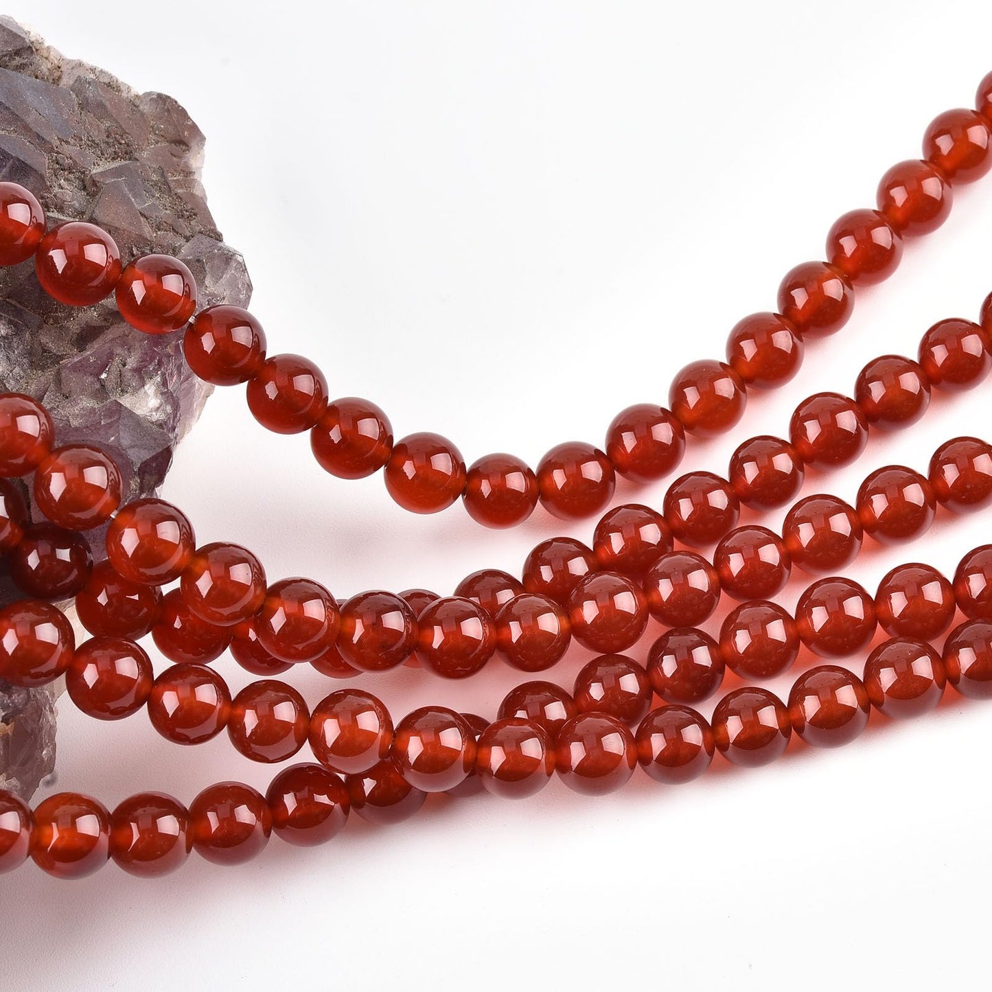 10mm Carnelian Beads Round Gemstone Loose Beads for Jewelry Making (36-38pcs/strand)