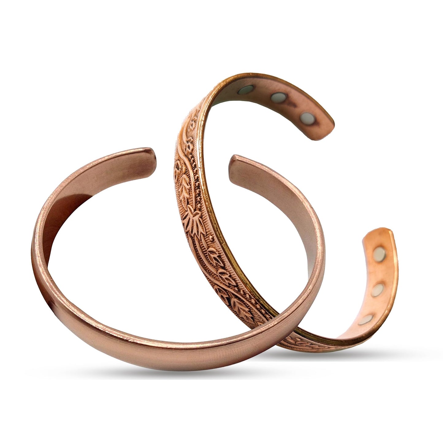 Wonder Care Copper Bracelet for Men & Women | Solid and High Gauge Pure Copper Bracelet | Copper Jewelry Cuff kada Adjustable | Best Rakhi Gift for Brother | Copper Band with Velvet Case and Gift Box