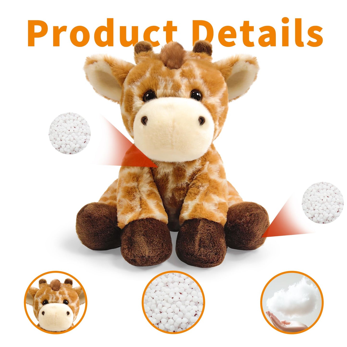 Hideekoog Giraffe Stuffed Animal Toys, 8.5 Inch Soft and Cuddly Giraffe Plush Animals Toy, Cute and Realistic Animals Gifts for Boys and Girls Toy for Toddlers 1-3