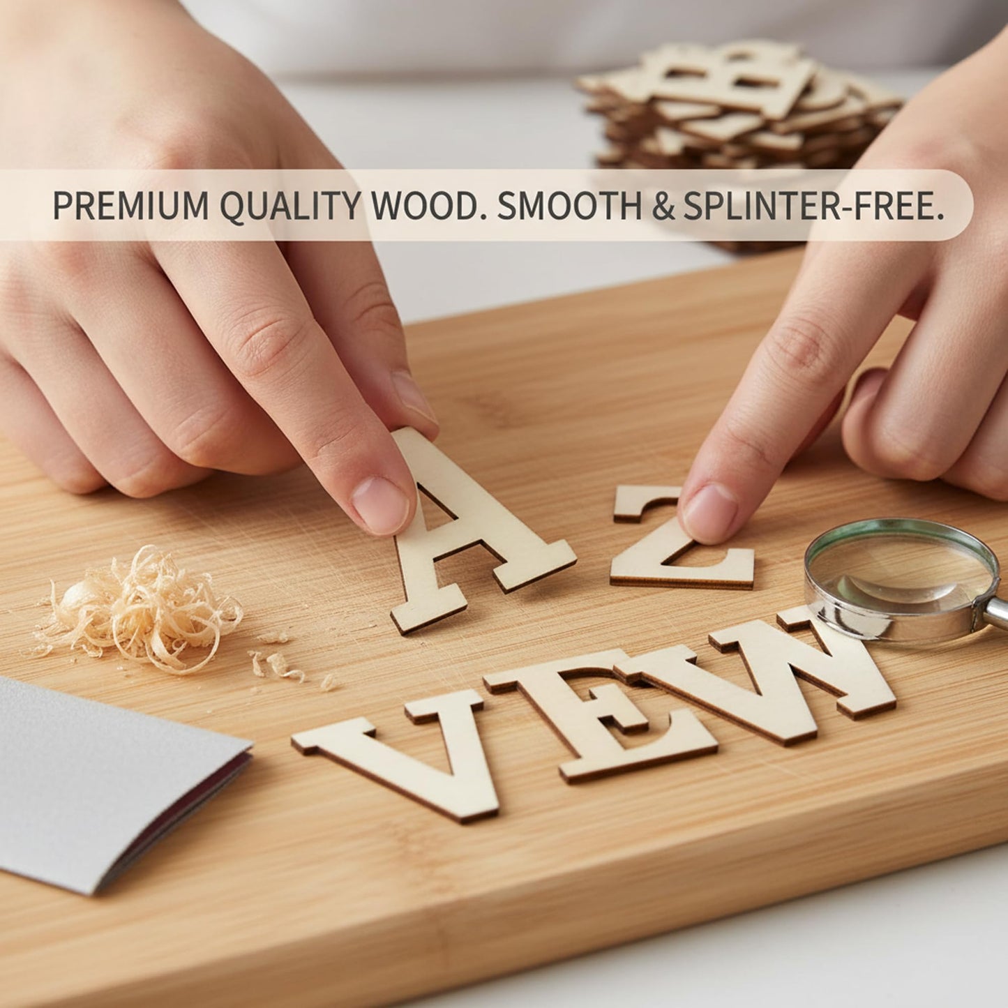 Wooden Letters for Crafts, 2 Inch Unfinished Capital Wooden Alphabet Letters&Numbers Wood Letters for DIY Painting Arts Home Decorations Spelling Learning(168Pcs)