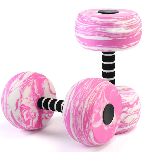 Aquatic Exercise Dumbbells, 2PCS Water Weights for Pool Exercise, Water Aerobics Equipment High-Density EVA-Foam Pool Weights Dumbbells for Weight Loss, Pool Fitness, Water Exercise (Pink)