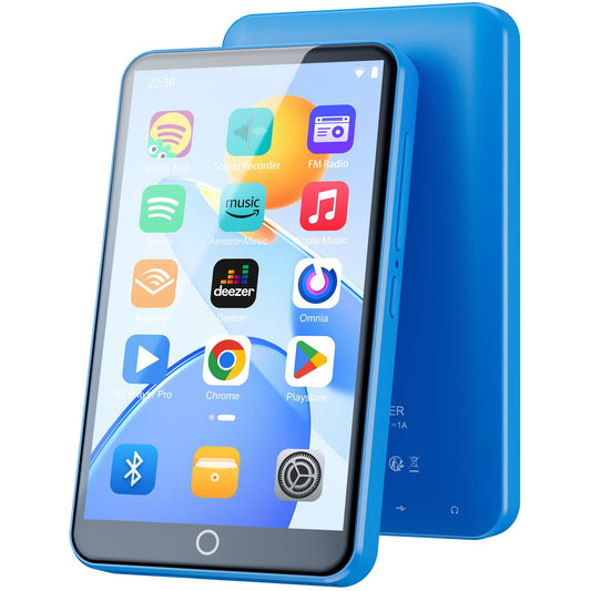 Fanvace 80GB MP3 Player with Bluetooth WiFi, 4" MP3 Players with Spotify, 2000mAh MP4 Player with Touch Screen, Android Music Player with Spotify Kids, Audible, Amazon Music, Play Store