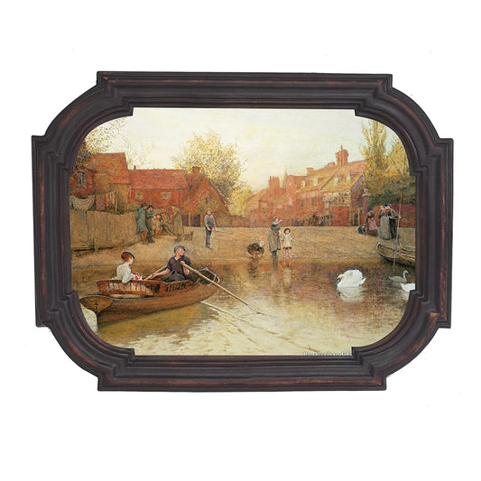 FR PARAFAYER 5x7 Inch Vintage Picture Frame, Antique Elegant Photo Frame, Distressed Brown, Wall Mount and Tabletop Display, High-Definition Glass Front, Retro Home Decor Art Gallery (Dark Brown 5x7)