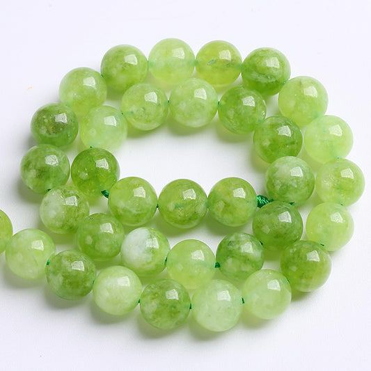 4MM 180pcs Green Peridot Jade Beads Natural Stone Round Loose Beads for Jewelry Making DIY Bracelet Necklace 2 Strands 32"