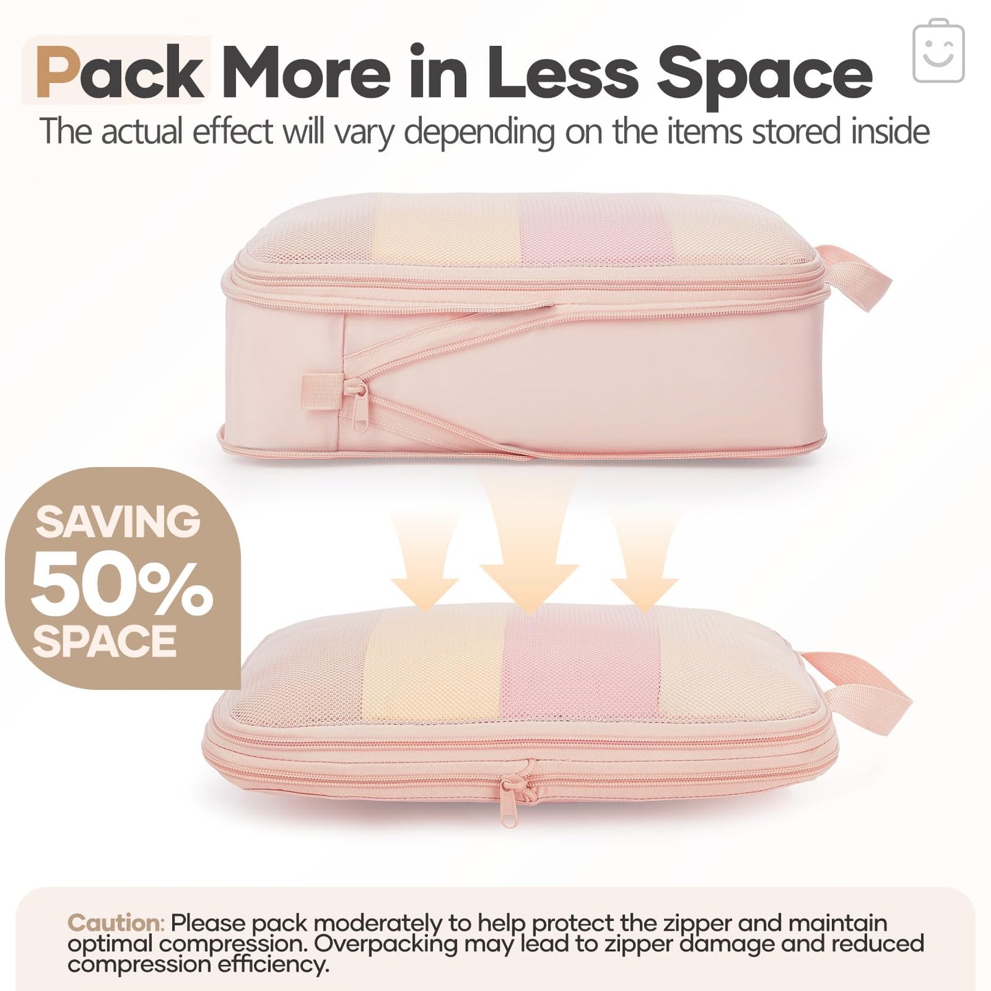 Veken 11 Set Compression Packing Cubes for Travel Essentials,Compressible Expandable Large Luggage Suitcase Organizer Bags for Clothing,Durable Space Saver Storage Bags with Toiletry Bags(Beige)