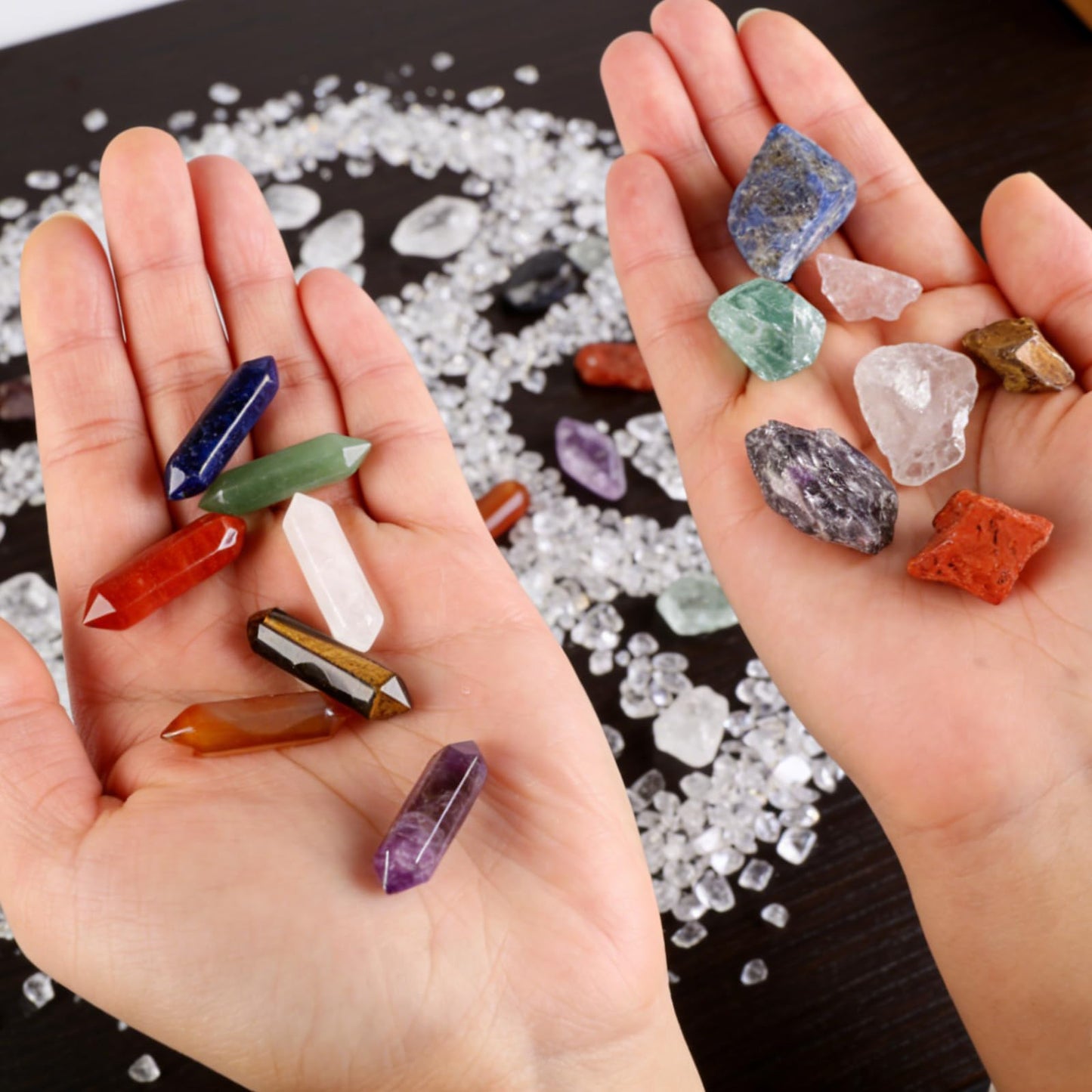14 PCS Healing Crystals Stones Set for Energy Alignment, Natural Wands Pocket Amethyst, Crystal Rose Quartz, Assorted Raw Chakra Stones Positive Energy for Spiritual Meditation, Valentine's Day Gift