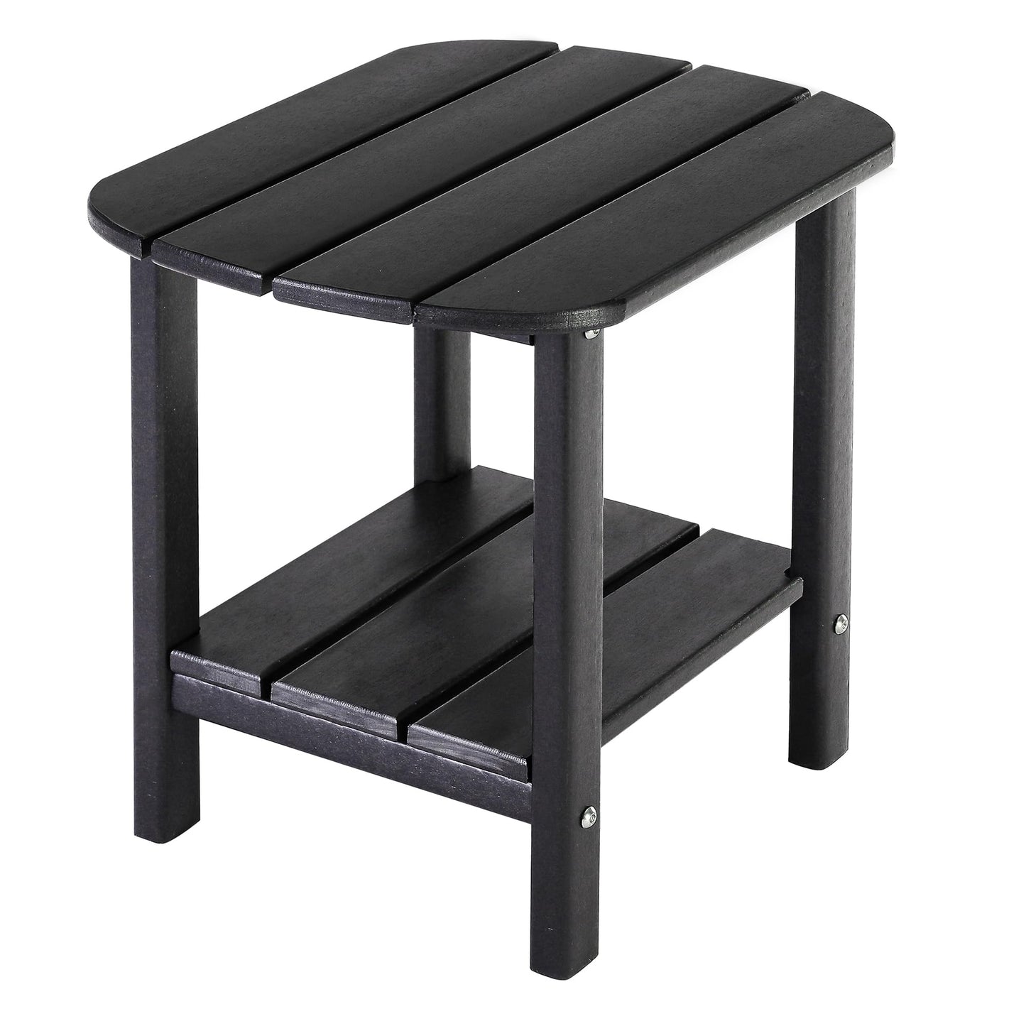LZRS Double Adirondack Side Table, Outdoor Side Tables, End Tables for Patio, Backyard,Pool, Indoor Companion, Easy Maintenance & Weather Resistant(Black)
