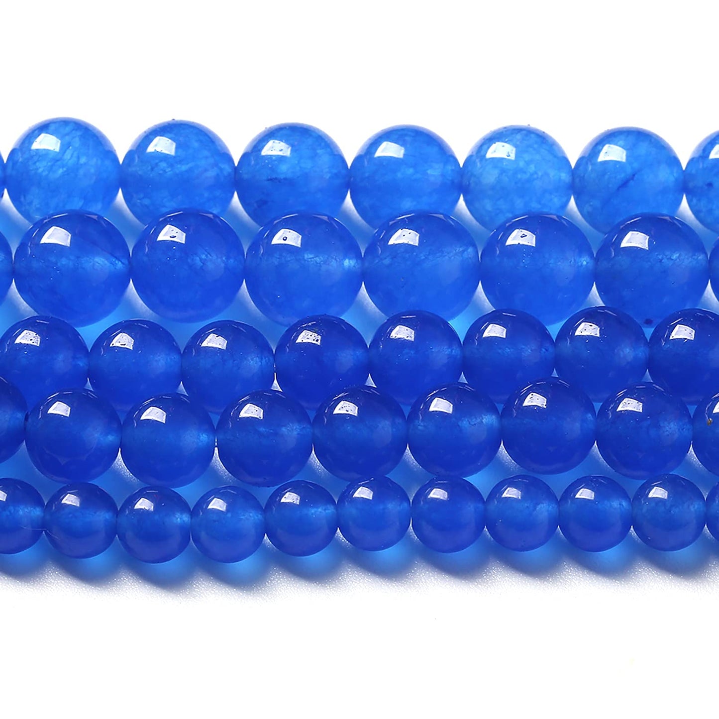 60pcs 6mm Natural Blue Jades Chalcedony Stone Beads Round Loose Spacer Beads for Jewelry Making DIY Bracelets Crystal Energy Healing Power Stone (6mm, Blue Chalcedony)
