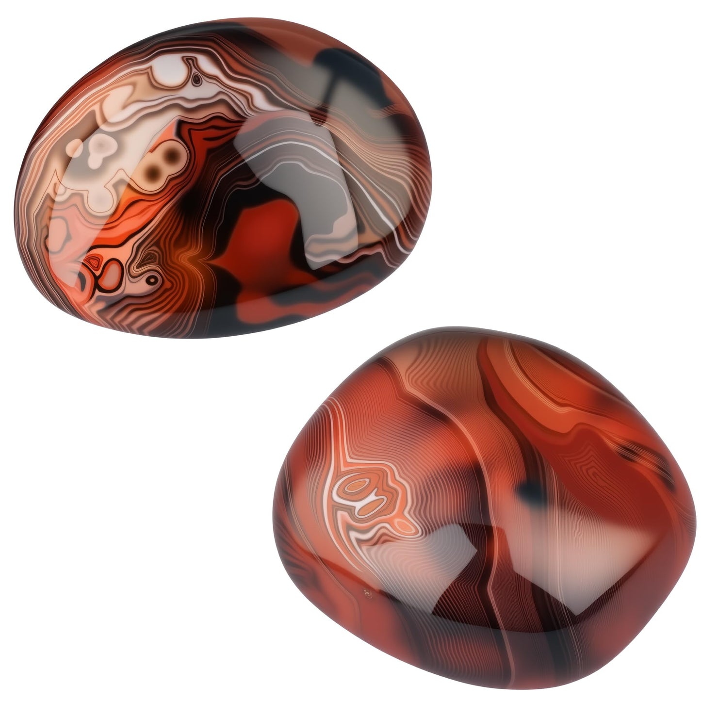 Chiloskit Agate Palm Stone Worry Stones,Natural Sardonyx Healing Crystal for Massage Meditation, Healing, Yoga, Reiki, Zen,Aquarium Decorative Rocks,Gift for Girls Christmas Gifts 4CM (4cm/5pcs)