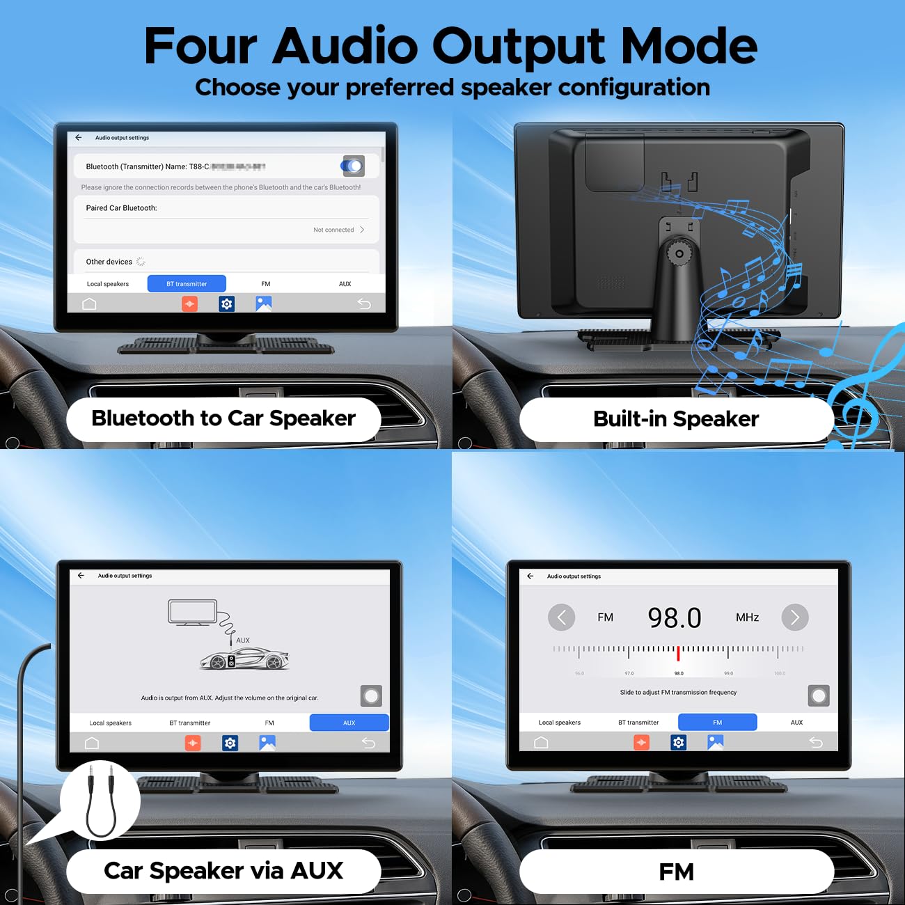 LAMTTO 9" Wireless CarPlay Screen with Net-Flix YouTube Apps Portable Car Play Screen for Apple Carplay and Android Auto with Backup Camera Navigation Bluetooth Voice Control AUX Siri