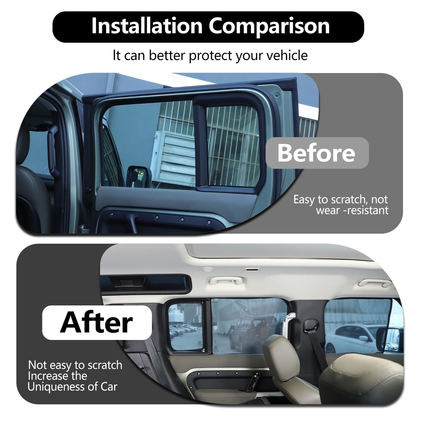 Car Window Shades Compatible with Land Rover Defender 110 2020-2025，Front Rear Sun Shade Breathable Block UV Rays Privacy Screen Reduce Glare Protection Curtain Sunshades (Whole car)