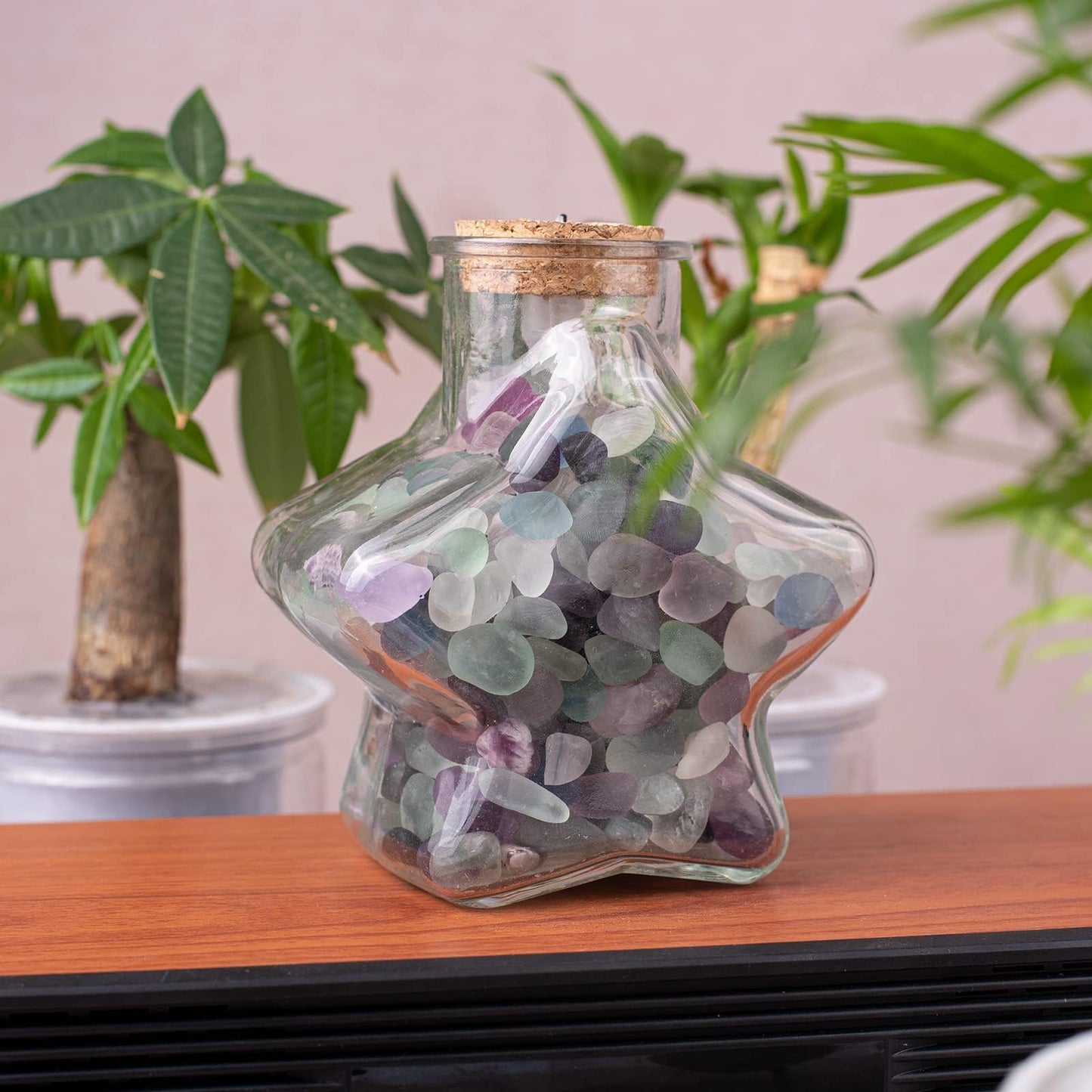 SigMntun Tumbled Fluorite Crystal Stone Set - 72 Pcs, 0.5" 10 oz Handpicked Tumbled Gemstones Rocks, Pebbles for Reiki, Chakra, Healing, Home Decor, 0.5" - Fluorite