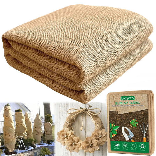 40" x 17 Feet Burlap Fabric Roll – Burlap Fabric by the Yard, Natural Jute Garden Fabric for DIY Crafts, Multipurpose Tree Wrap, Outdoor Plant Cover, Weed Barrier, Landscaping, Rustic Party Decor