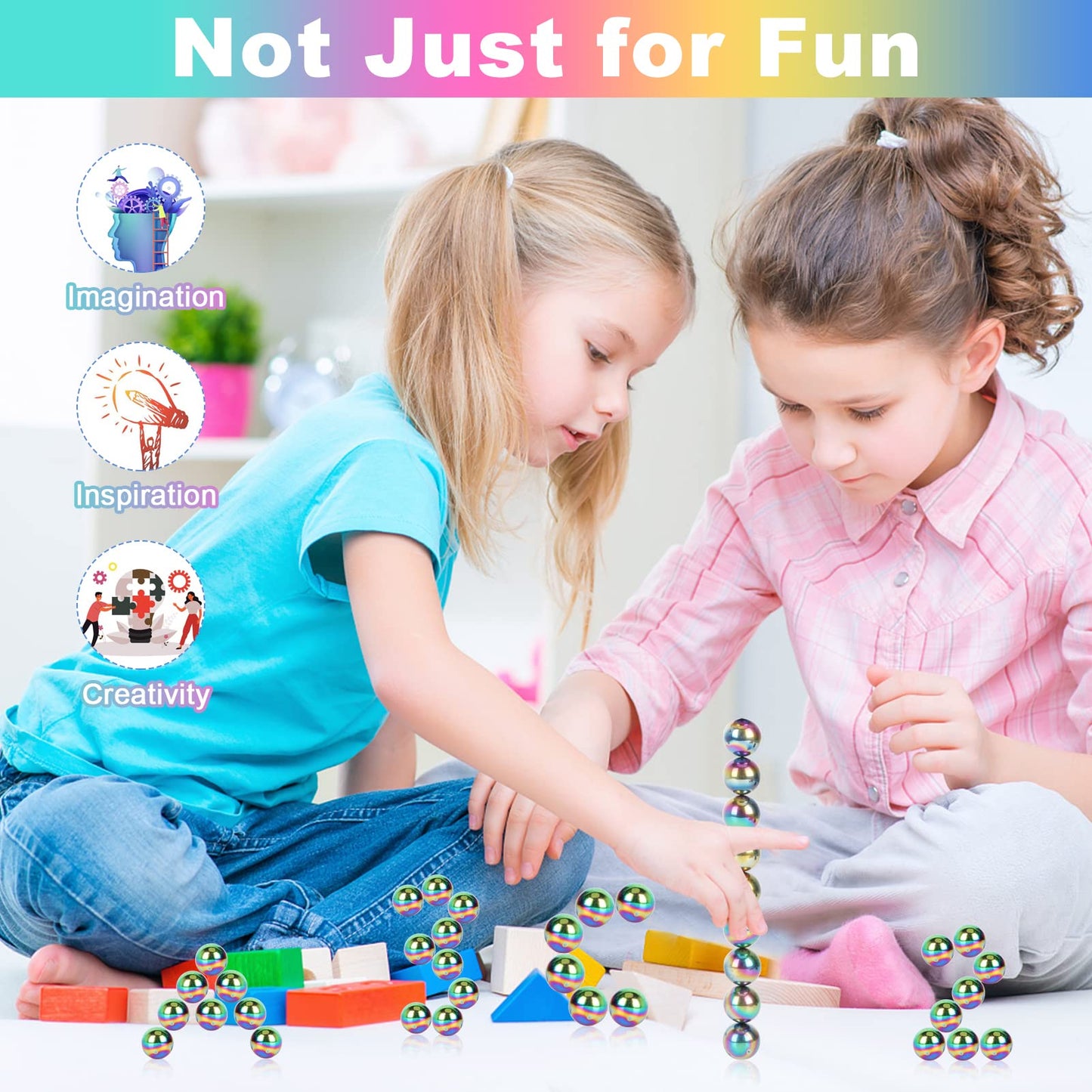 YISHIDANY 21Pcs Magnet Rainbow Ball Fidget Toy, DIY Hematite Stones Toys for Adults, Science Kit for Anxiety Relief, Magnetic Rattle Snake Birthday Easter Gift Egg Filler Stuffer Party Favors