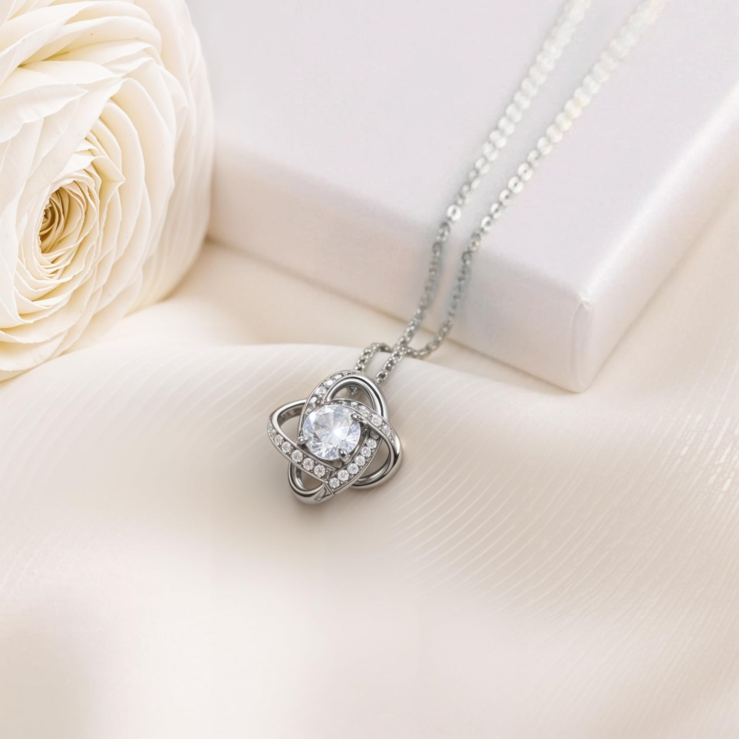 75th Birthday Gifts for Women, Elegant Love Knot Necklace with Message Card, Jewelry Gift for Grandma, Mom, or Wife, Milestone Birthday Keepsake