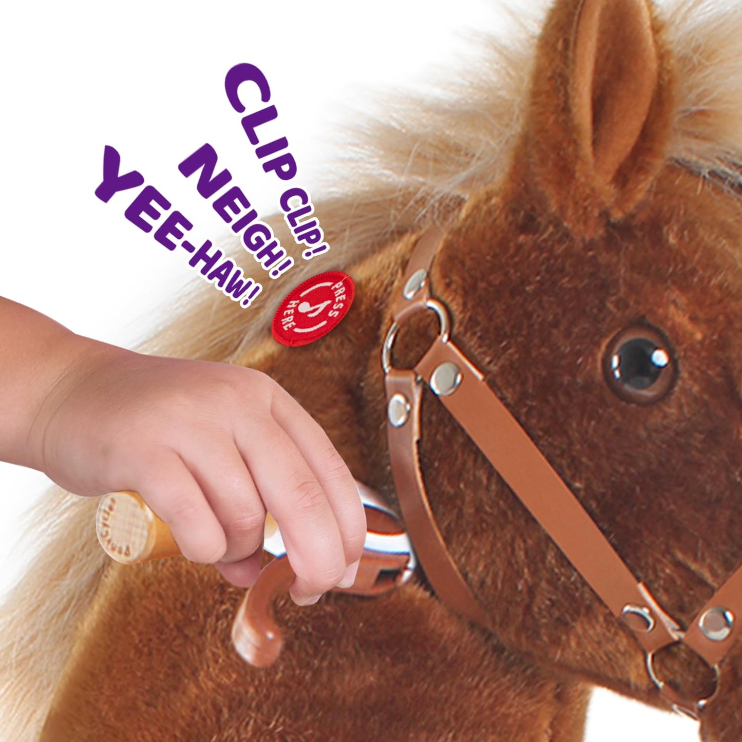 PonyCycle Ride on Horse Toy for Toddlers 3-4, Sound Function, Ride on Pony with Brake, Kid Powered, Mechanical Walking Horse Stuffed Animal, Ride on Pony, Everyday Fun Size 3 Brown Ux324