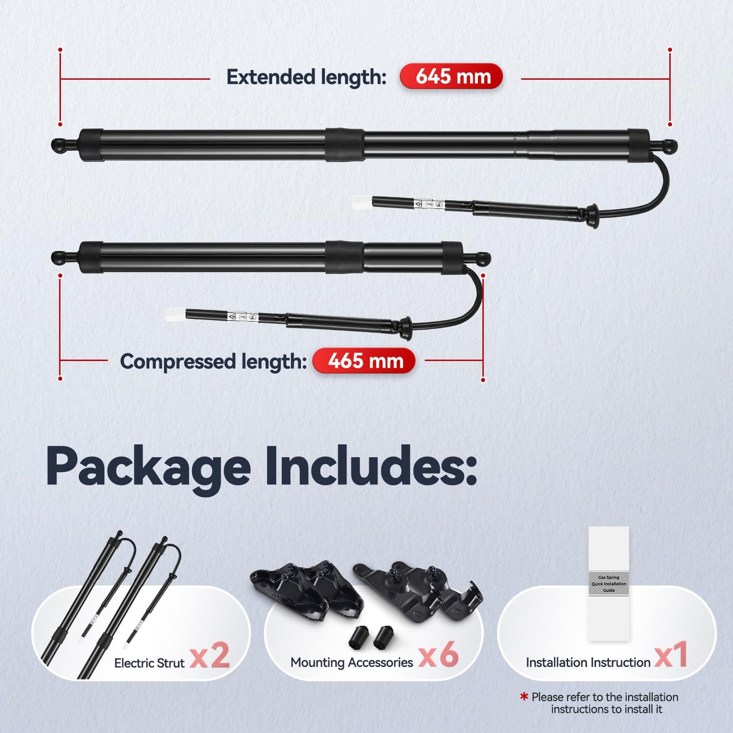 Vepagoo Power Liftgate Lift Struts Compatible with 2014-2019 Toyota Highlander, Rear Hatch Electric Shock Kit, Tailgate Actuator Replacement, OEM Right 6891009120, Left 6891009130, Set of 2