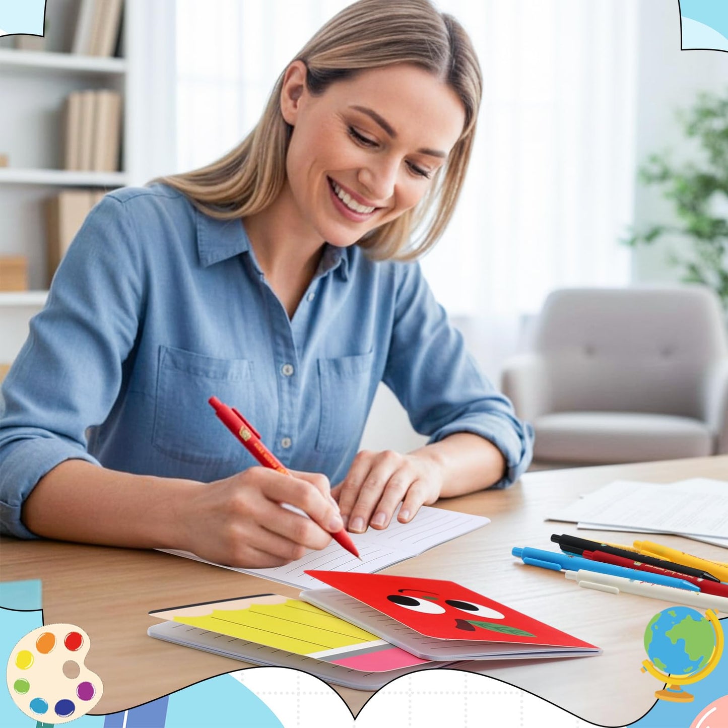 Funrous 48 Pcs Teacher Appreciation Gifts Bulk - 24 Set Teacher Notebook and Pen with Inspirational Quote, Small Pocket Notepad Journal Ballpoint Pen for Thank You Gift Women Men Adult Office Supplies