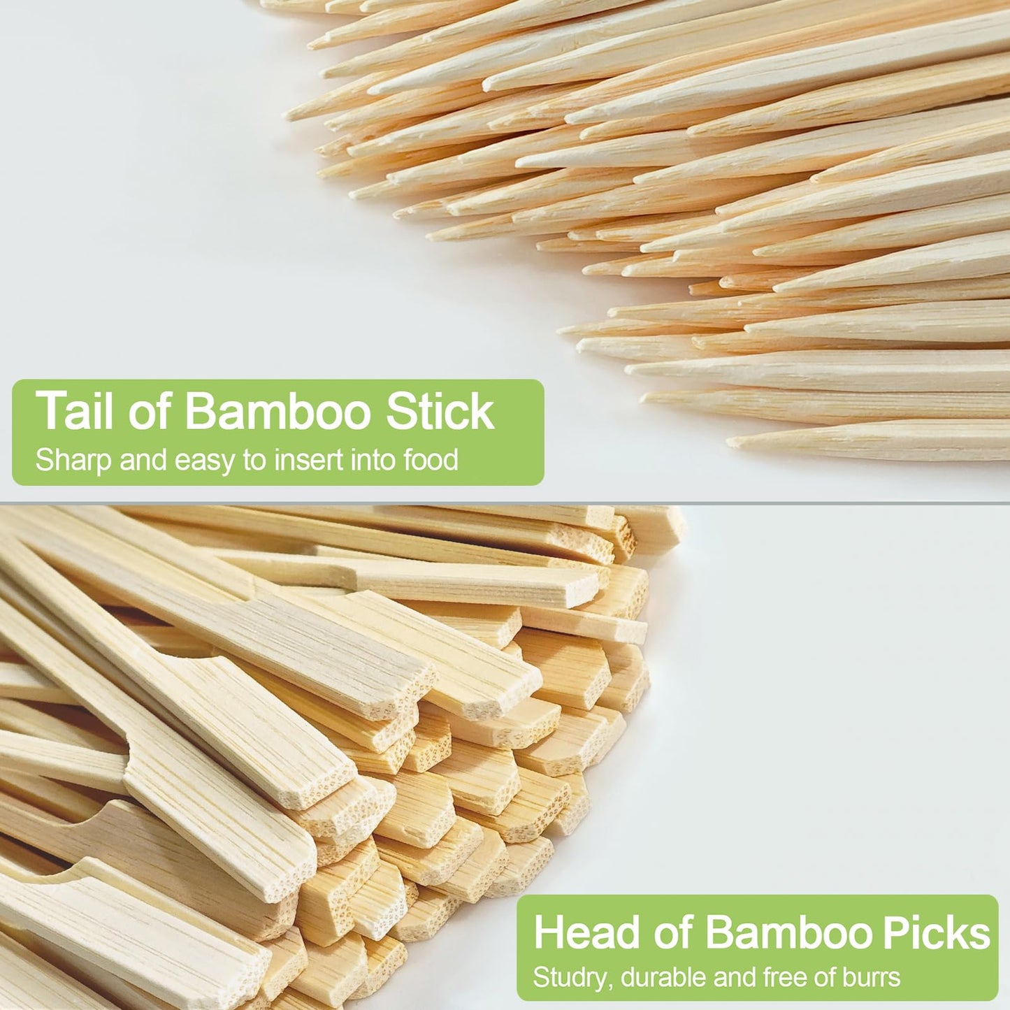 1200 Pieces Bamboo Appetizer Skewers 4.7 Inch, Cocktail Picks Fancy Toothpicks for Appetizers, Flat Wooden Cocktail Skewers Sticks for Party Food Drinks Fruit BBQ, Charcuterie Boards Accessories