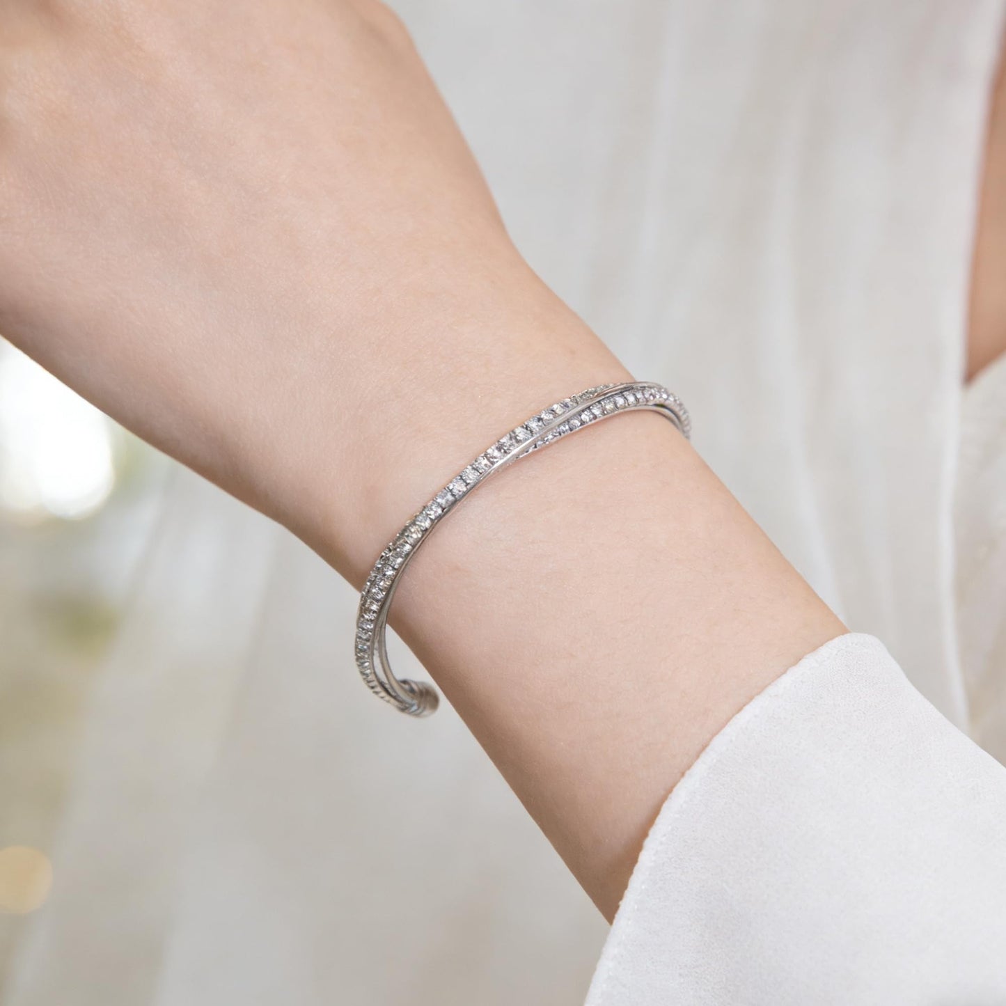 rose gold Cuff bangle Bracelets For Women Rhinestone Clear Crystal Dainty Bracelet Bridesmaid Wedding Gifts Birthday Party (gold)