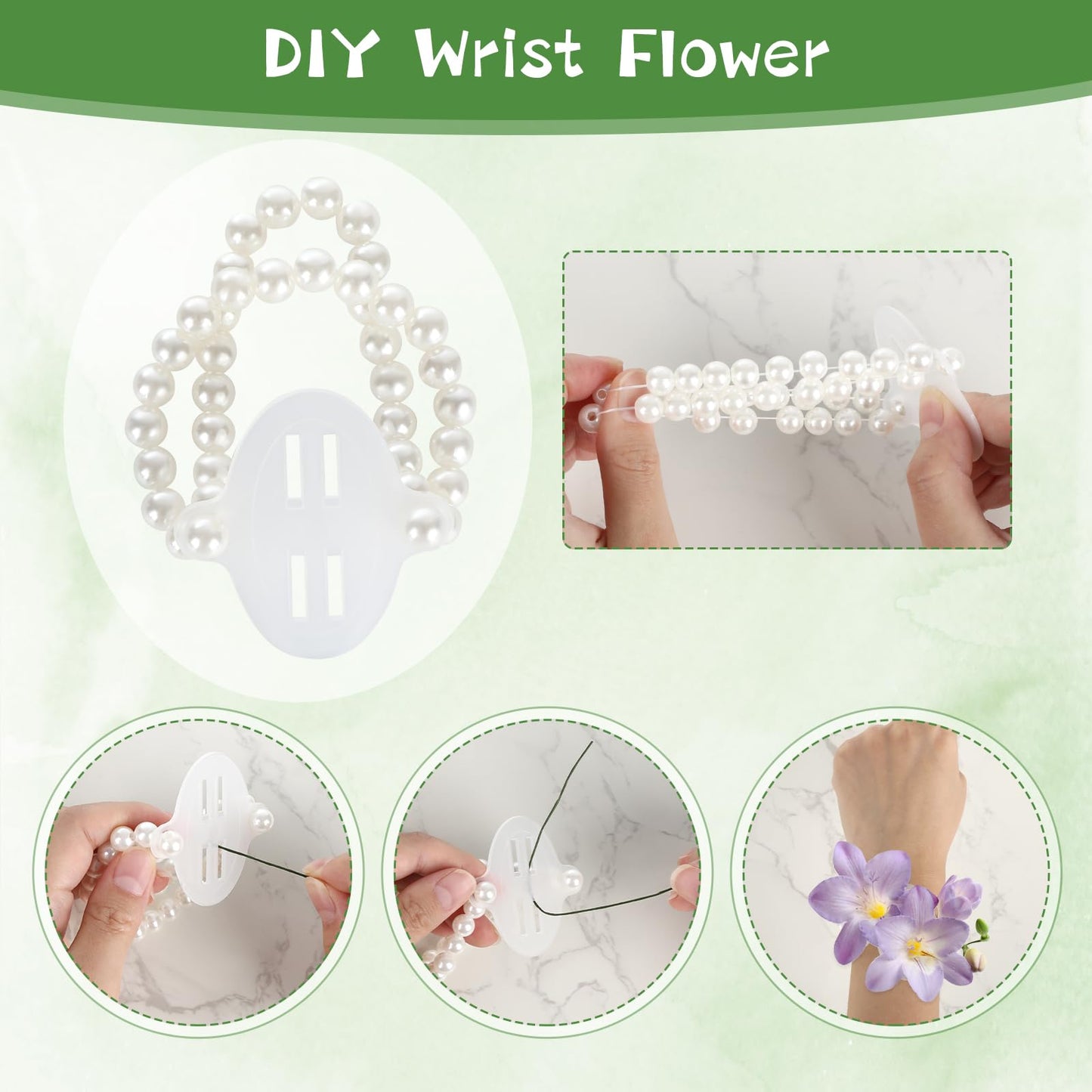 Floral Wire Arrangement Tool,DIY Bouquet Making Supplies with 5 Floral Tapes 20 Pearl Corsage Wrist Bands 20 Triangular Brooches,50 Boutonniere Pins,100 Flower Wire for Corsages Bouquet Accessories