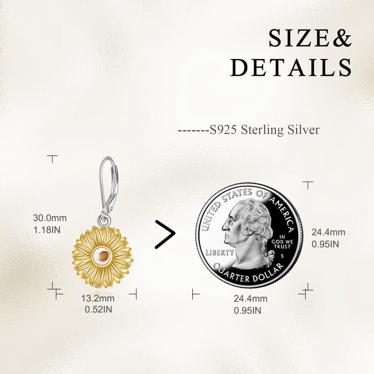 AOBOCO Mustard Seed Earrings for Women 925 Sterling Silver Sunflower Religious Christain Jewelry Birthday Gifts for Mom Friends (Sunflower Earrings)