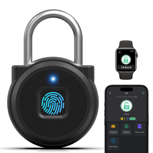 Keylesslife Fingerprint Padlock,Fingerprint Locker Lock,Biometric Smart Padlock Outdoor Waterproof Pad Lock for Locker Gym Fence Gate Toolbox Case Storage
