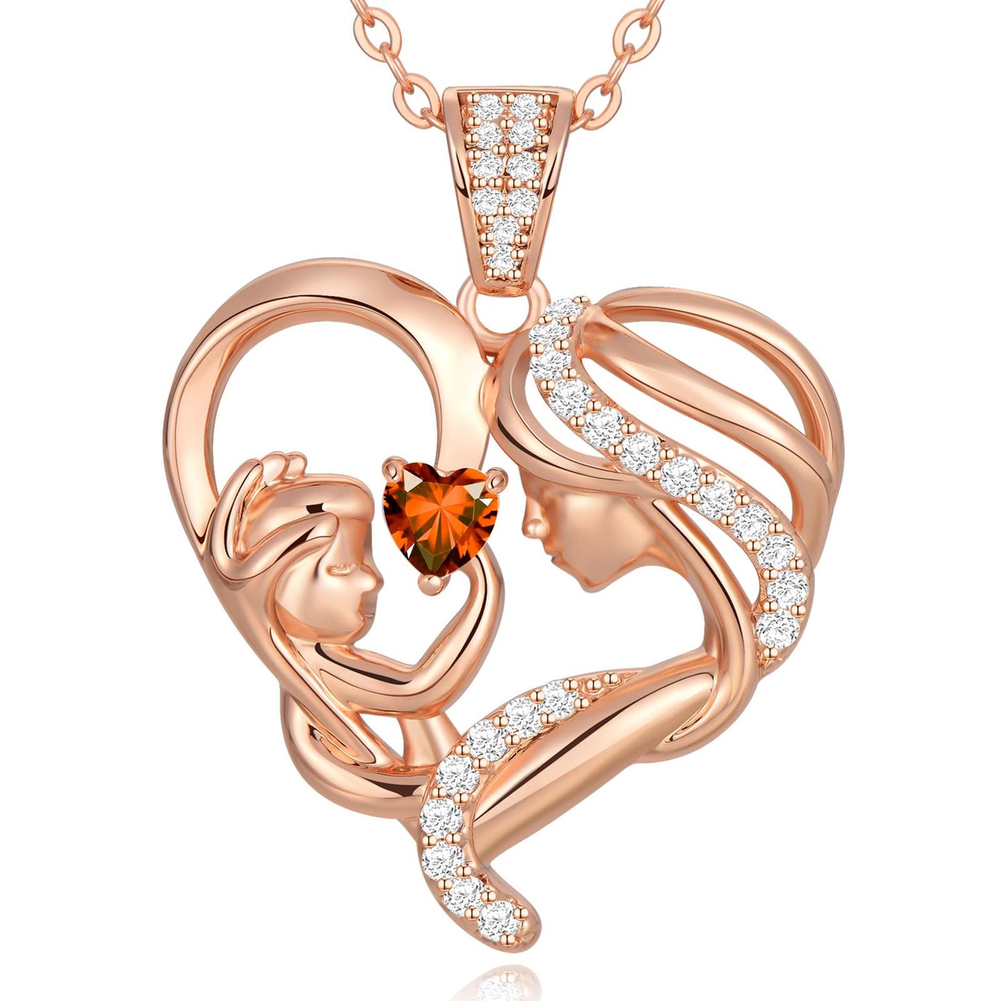 Zifeel Mothers Day Gifts for Mom Wife Her Grandma, S925 Sterling Silver Birthstone Necklaces Jewelry for Women, Mother's Day Love Heart Pendant Necklace for Anniversary Birthday Christmas Day