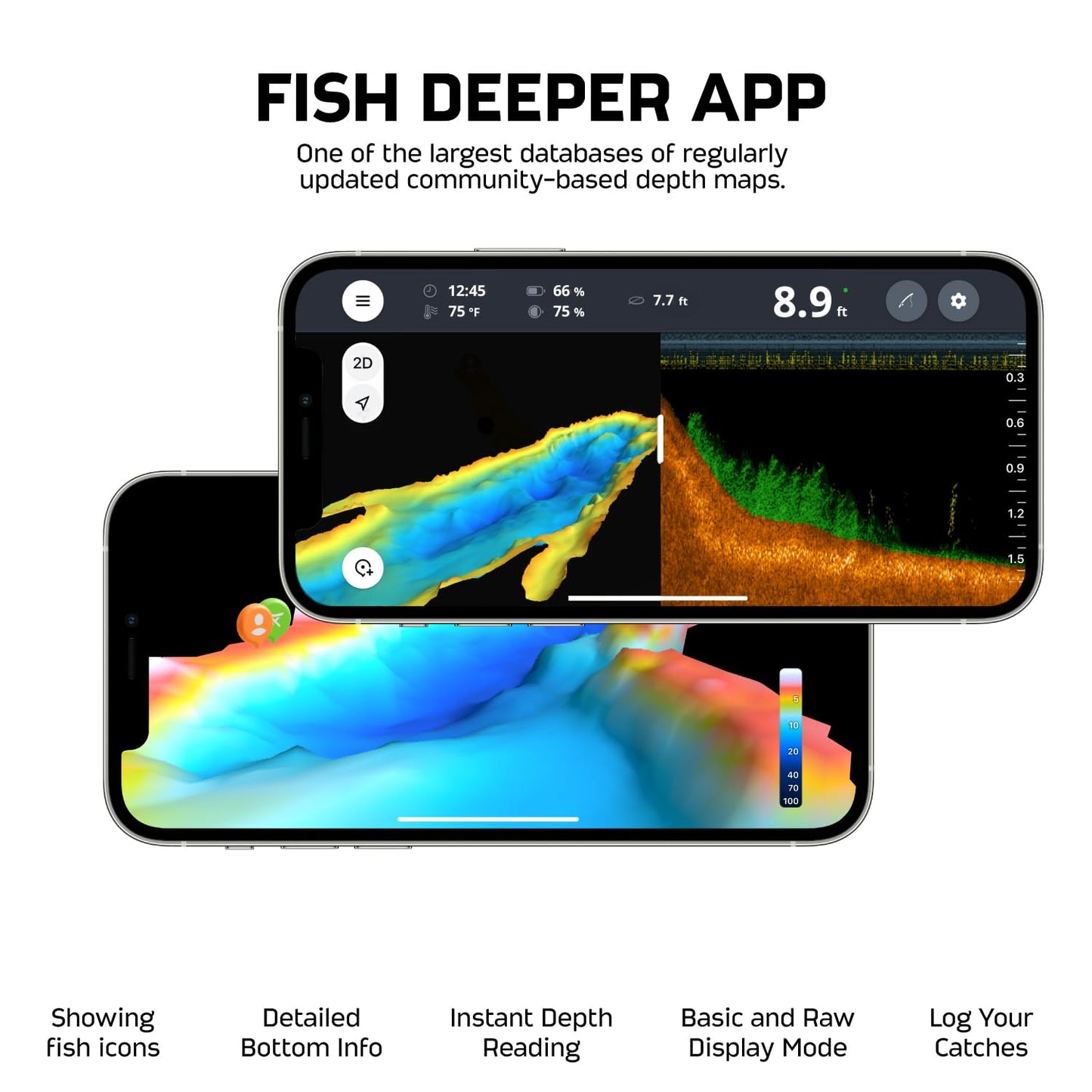 Deeper MAX Castable GPS Fish Finder– Portable Chirp Sonar Depth and Fish Finder for Boat Fishing, Ice Fishing, Shore Fishing - Personal 3D Depth Maps with User-Friendly Free App