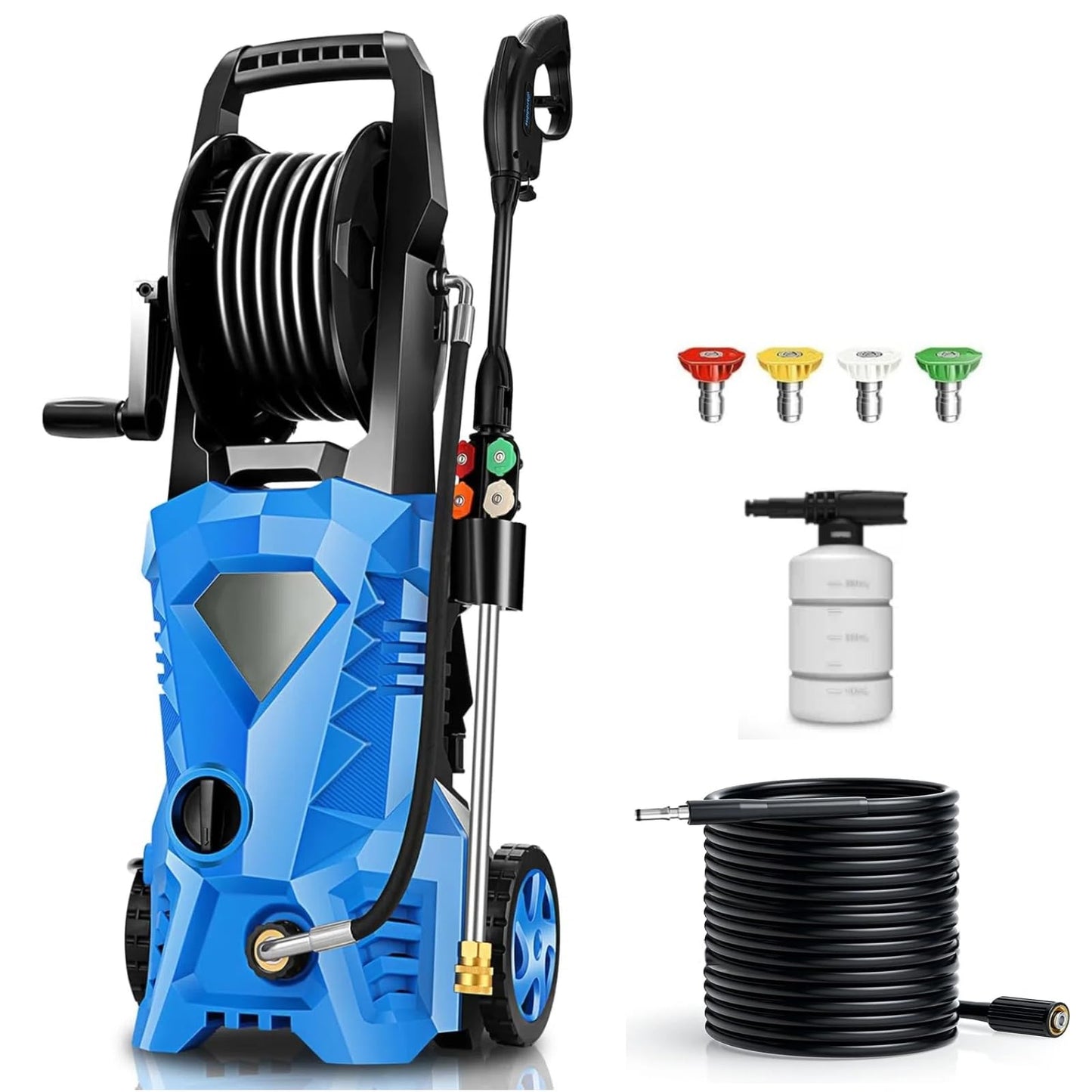 Imdot Pressure Cleaner High Power Cleaner with Soap Bottle for Home, Car Washing, Fence Cleaning, Patio (Blue)