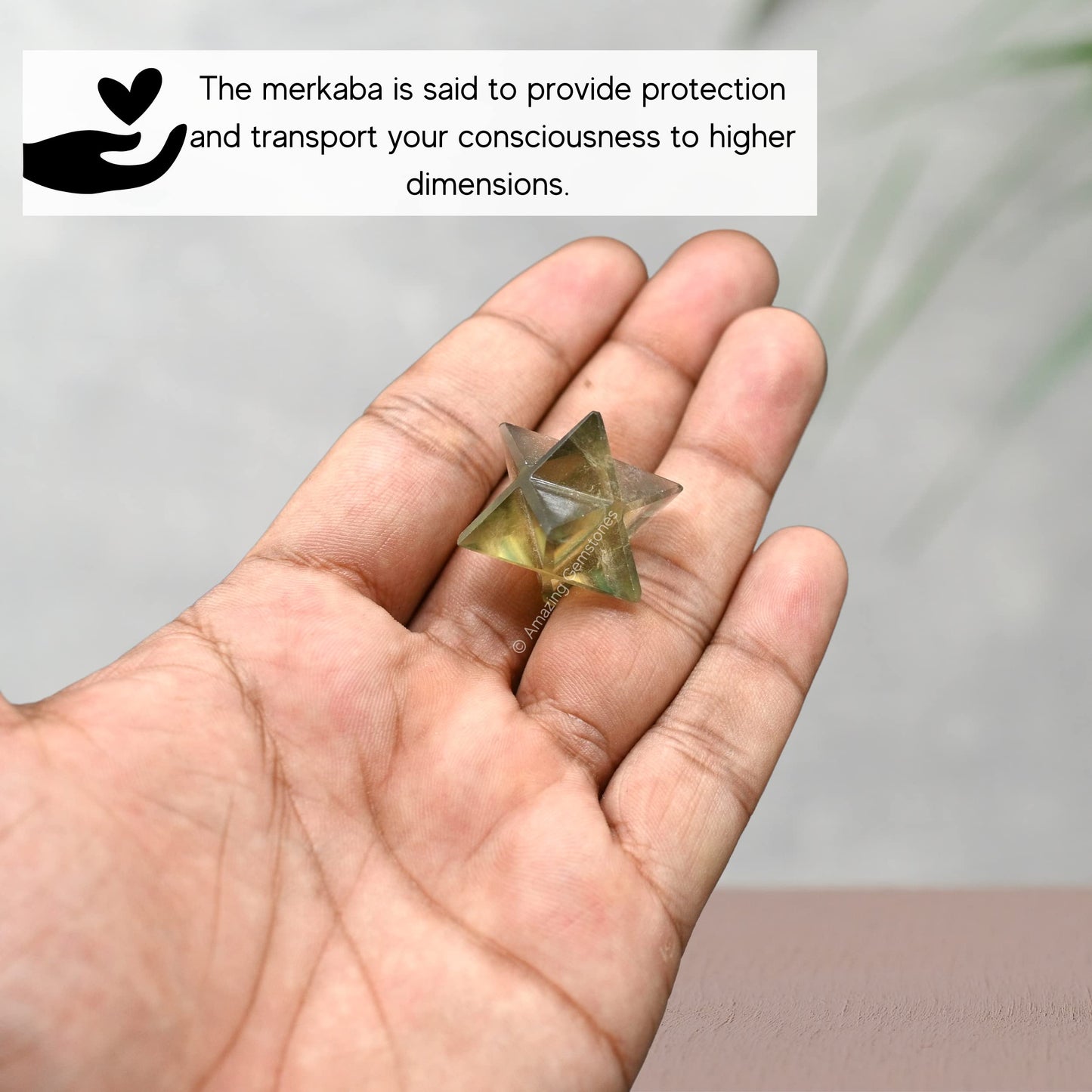 Amazing Gemstone Fluorite Merkaba Crystal - 0.75 Inches Metaphysical Merkaba Star for Meditation - Energetic Tetrahedron Crystal and Healing Stones for Spiritual Growth and Healing (15-20mm)