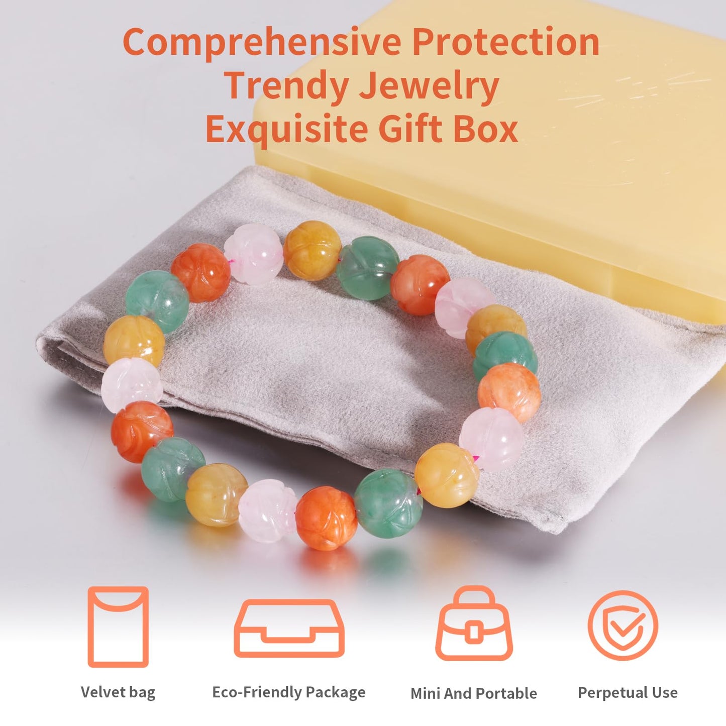 Handmade Natural Jade Beaded Bracelet for Women & Men – Genuine Green/White Jade Gemstone Stretch Bracelet – Lucky Energy Healing Jewelry Gift for Peace, Prosperity & Protection ST-05