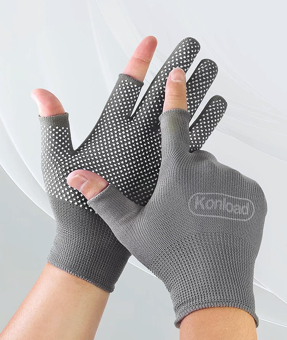 Nylon Work Glove for Garden/Cycling-2 Pairs Lightweight 2 Half-Finger Breathable Fingerless Garden Gloves Fishing Gloves