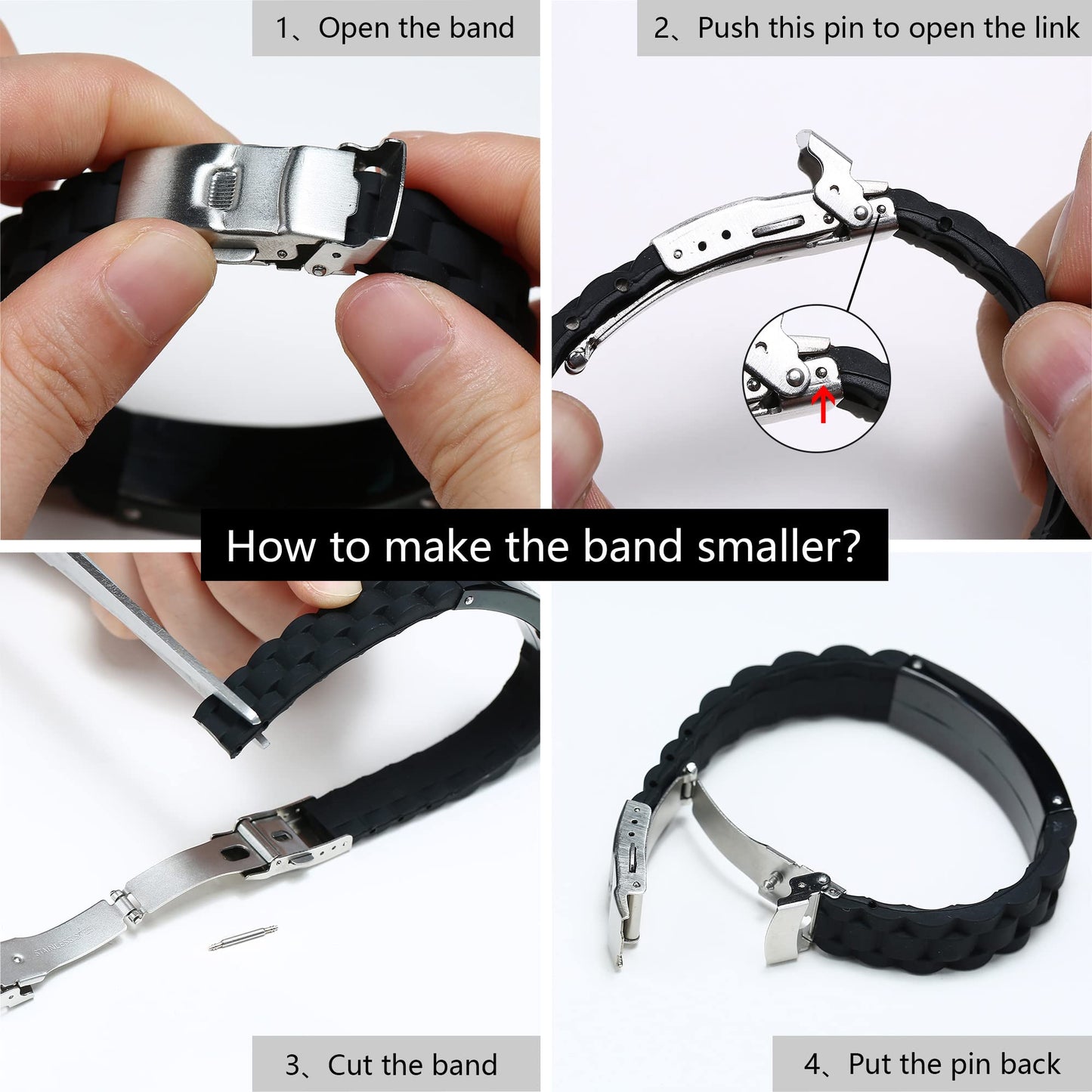VNOX Type 2 Diabetes Medical Alert ID Black Silicone Rubber Stainless Steel Adjust Bracelet Wristband for Men