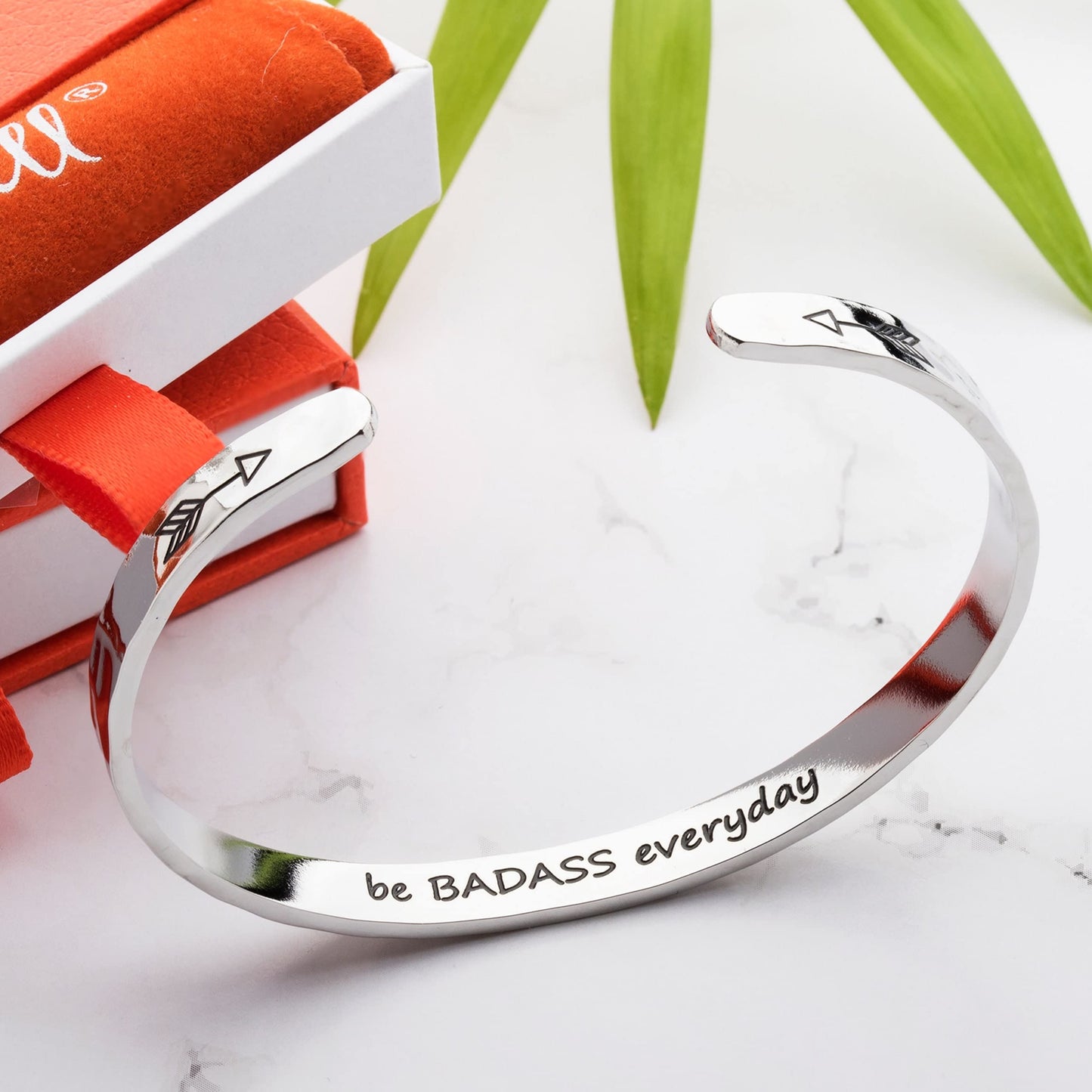Carviell Stainless Steel Bracelets, Jewelry Cuff for Coworker, Self Care Gifts for Women, Best Friend, Strong Women, Female Boss, Hammered Bangle