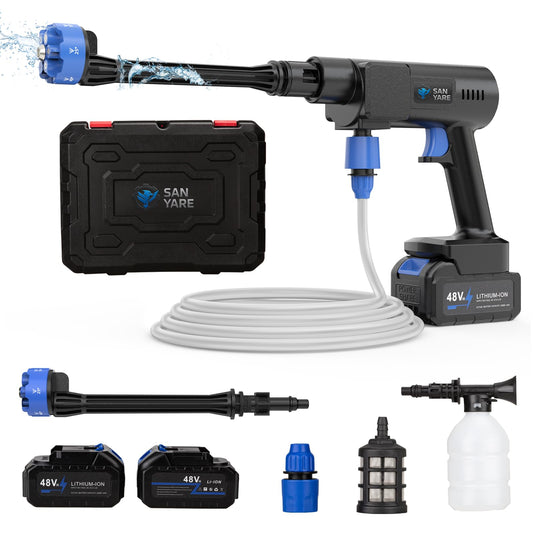 Cordless Pressure Washer,1200PSI Portable Pressure Washer with 2 Rechargeable 20000mAH Battery Power Washer,6 Modes Ajustable Light Duty Tools 6-in-1 Nozzle for Car/Fence/Garden/Floor/Yards