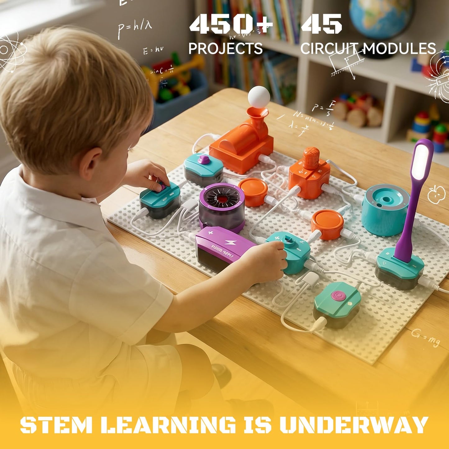 STEM Science Kits for Kids, Electronics Exploration Kit for Kids, 450+ Projects, 45 Parts Circuit Kit, Educational STEM Toys Christmas Birthday Gift for Kids Boys Girls Ages 5 6 7 8 9 10 11 12