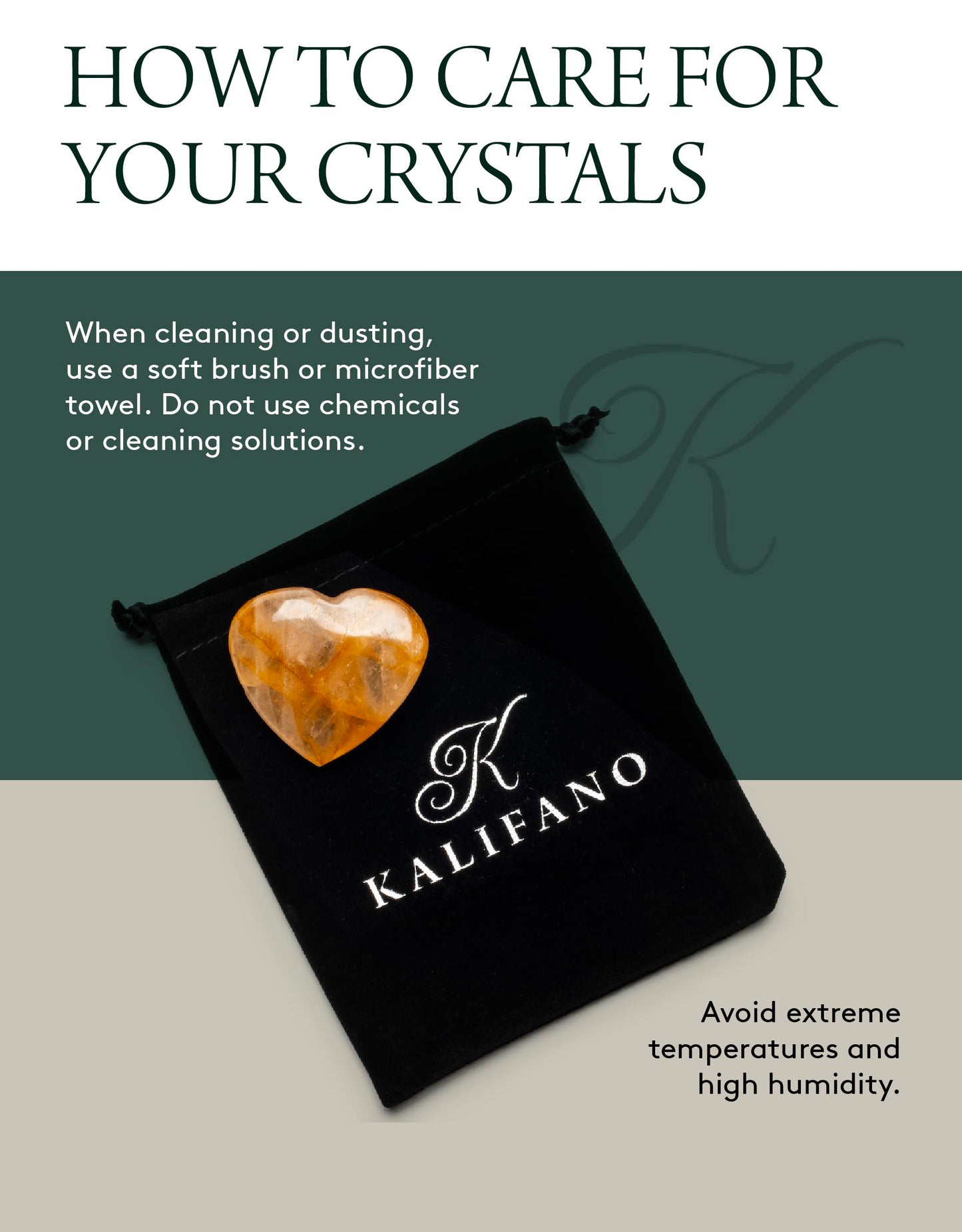 KALIFANO Golden Healer Quartz Heart - Worry Stone with Healing & Calming Effects - AAA Grade High Energy Hematoid Cuarzo with Information Card - Reiki Crystal Carving Used for Clarity (Family Owned)