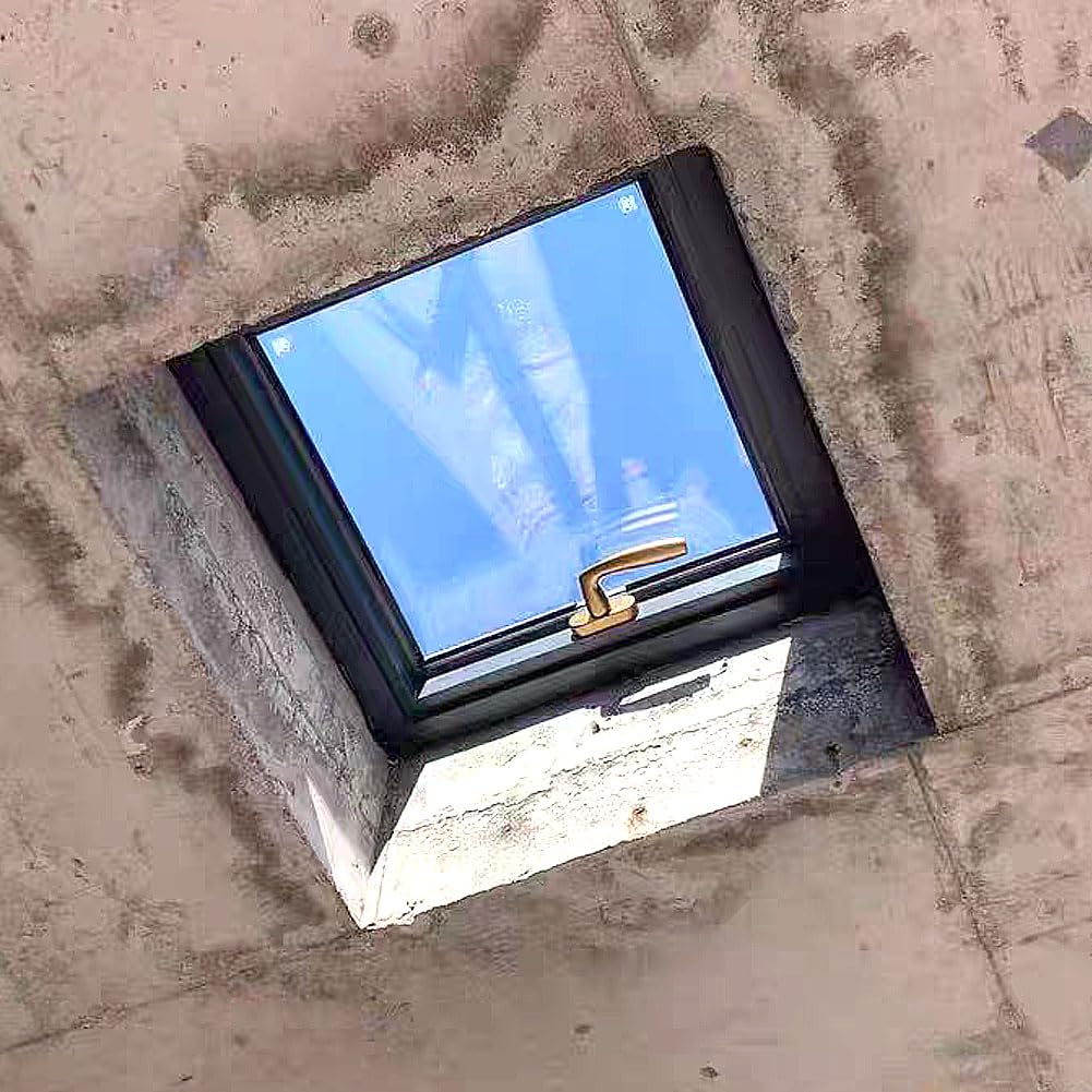 Skylights & Roof Windows;Skylight Window - Square/Rectangle;Roof Skylights;Manual Ventilation Partition Mounted Skylight,Aluminium Alloy + Double Glass Skylight (5 Size) (19.7"×19.7")
