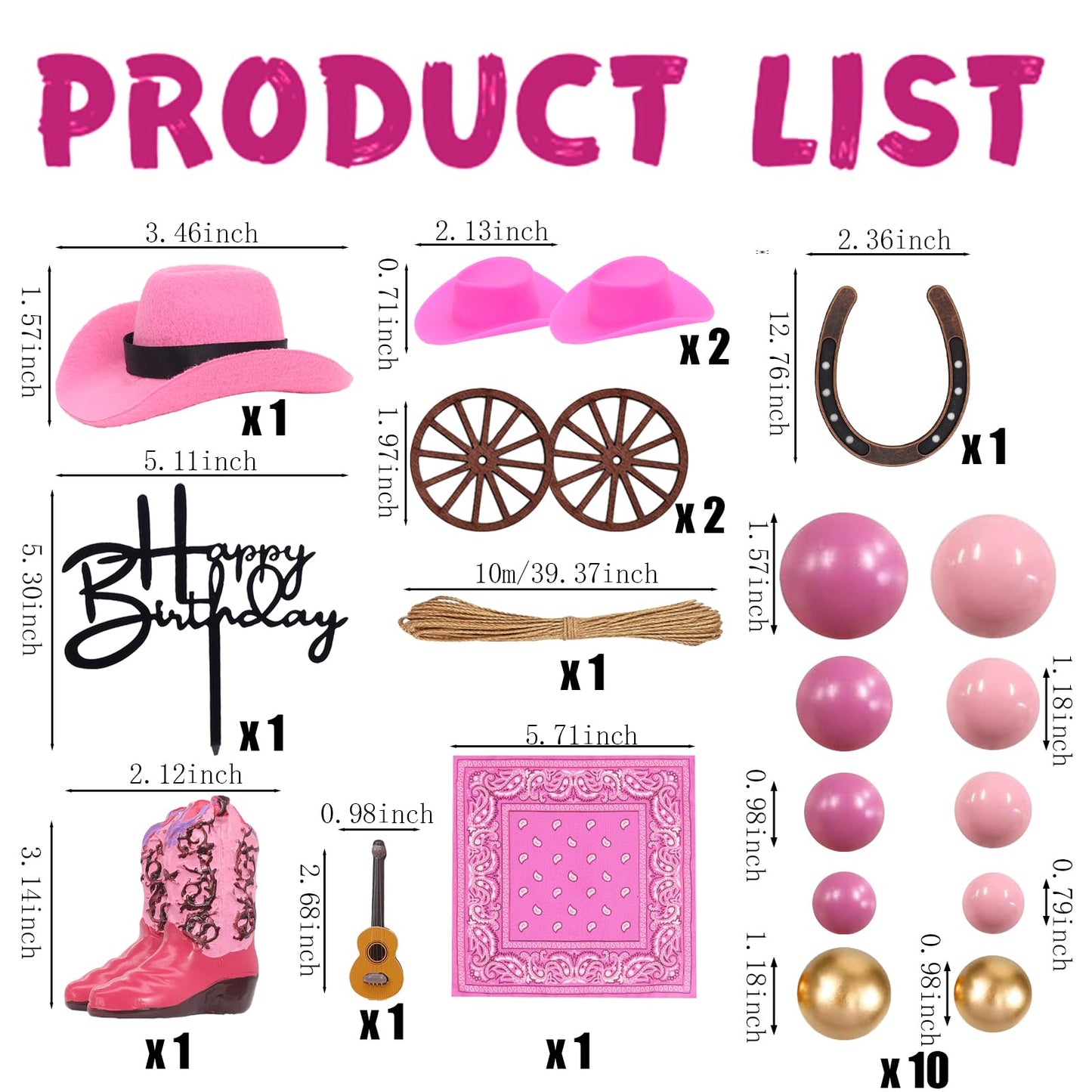 BiBo Cowgirl Cake Topper First Rodeo Birthday Cupcake Decorations Girl Mini Pink Cowgirl Hat and Boot for Western Disco Baby Shower Vaquero Themed Party Favors Supplies