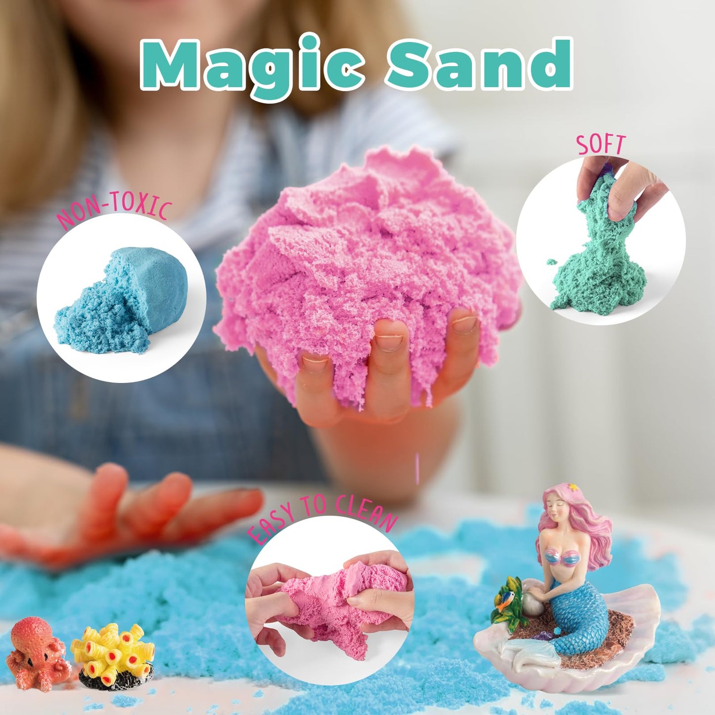 JOYEEMAX Mermaid Light-Up Terrarium Kit for Kids - LED Night Light Birthday Gift for Girls Ages 4 5 6 7 8-12 Year Old - Mermaid Toys for Girls - DIY Arts and Crafts Kit for Kids