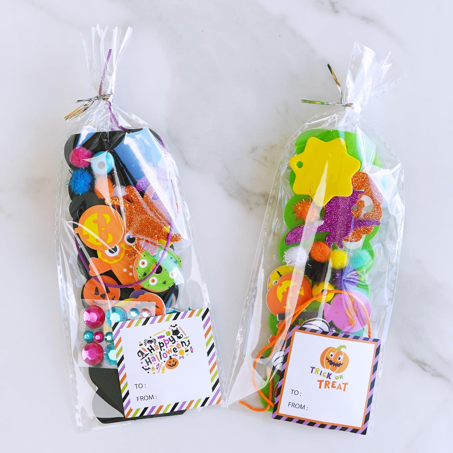 Winlyn 36 Sets Halloween Crafts Kits Holiday Fall Kids Crafts DIY Halloween Bookmarks Ornaments Art Sets Bats Monster Ghost Foam Stickers Arts and Crafts for Kids Classroom Activities Party Favors