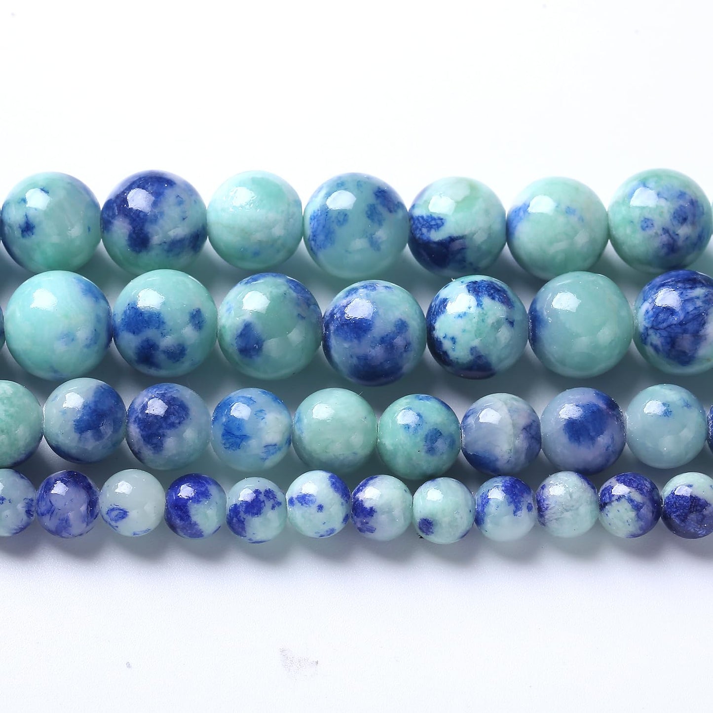 60pcs 6mm Natural Blue Green Persian Jade Stone Beads for Jewelry Making Round Loose Spacer Beads DIY Bracelets Necklaces 15" (6mm, Blue Green Jade)