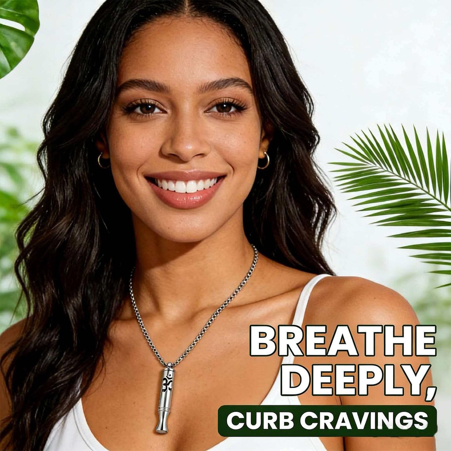 phaxud Stainless Steel Mindful Breathing Necklace with Aromatherapy Diffuser & Guided Meditation Cards, Calming Relaxation Tool for Meditation & Healthy Habit (Necklace with card, Silver)