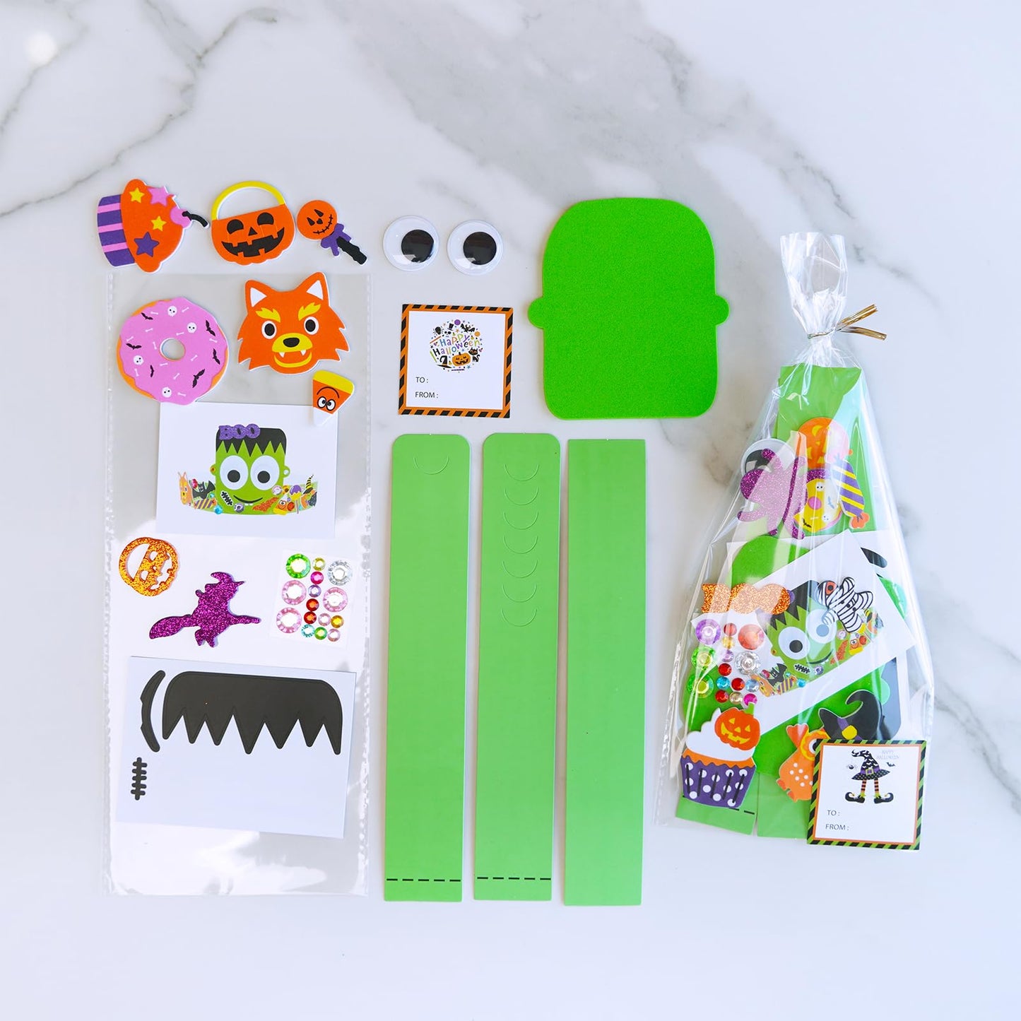 Winlyn 24 Sets Halloween Headbands Craft Kits DIY Crown Art Sets Spider Bat Jack-o'-Lantern Witch Hat with Halloween Foam Stickers Crafts for Kids Classroom Activities Party Favors Trick-or-Treat