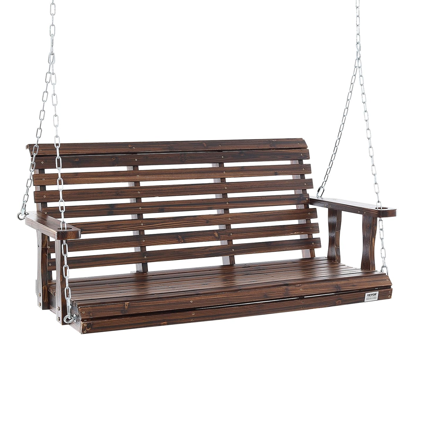 VEVOR Outdoor Wooden Porch Swing, 880lbs 4.5FT Heavy Duty Haning Porch Swings Bench Chair for Patio, Garden and Courtyard