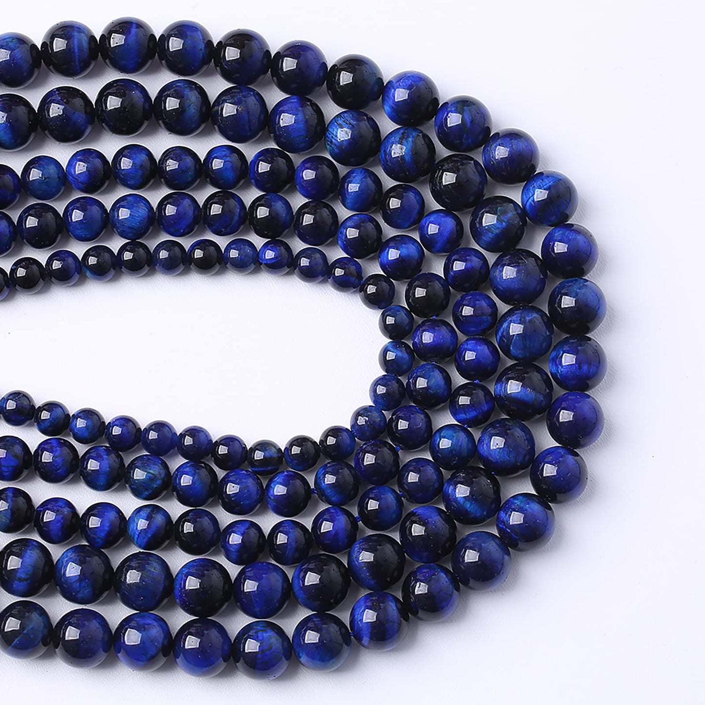 8mm 45PCS Natural Stone Lapis Blue Tiger Eye Beads 5A Quality Spacer Loose Beads for Jewelry Making DIY Bracelet Accessories