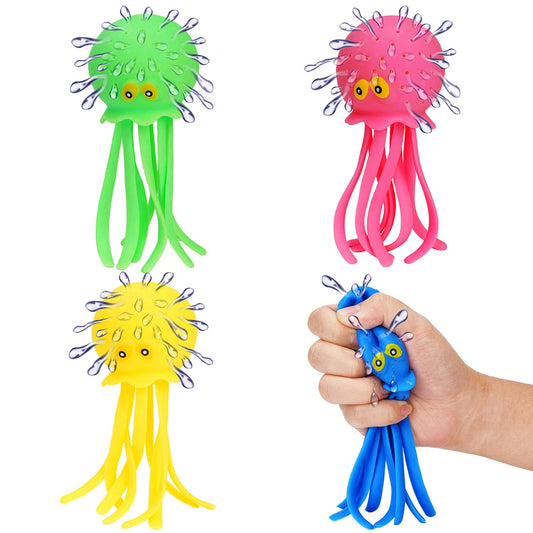 4 Pcs Octopus Water Balls Bath Toy, Sensory Stress Relief Floating Pool Beach Bathtub Toy Reusable Water Bomb Splash Balls, Easter and Christmas Goodie Bag Fillers for Baby Toddler Kids